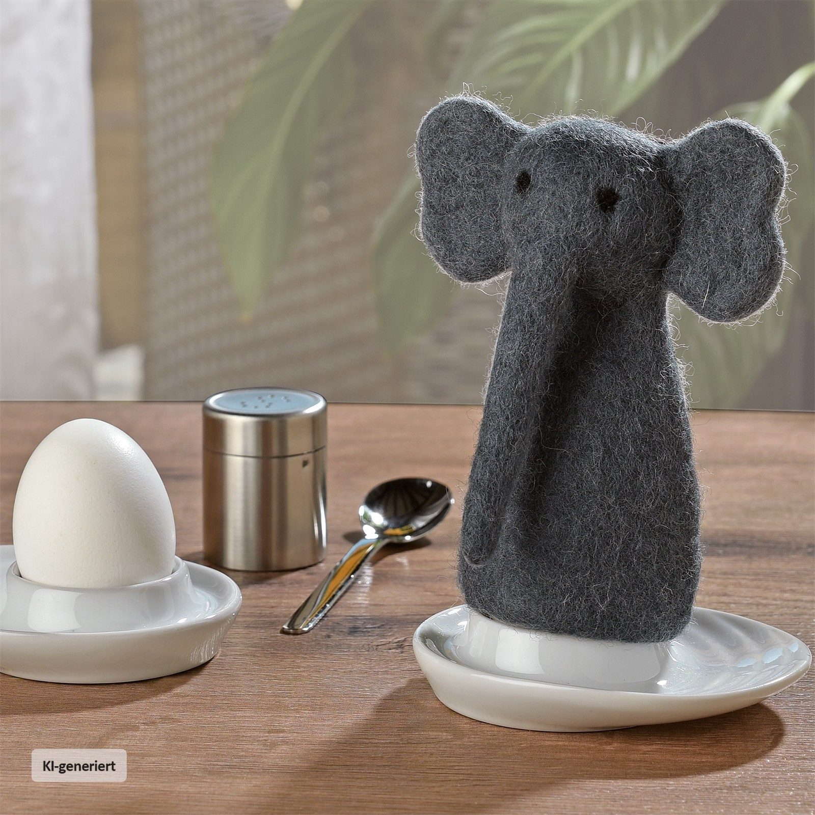 Cilio Eierbecher Eierwärmer LANA Elefant, (Stück, 1-tlg), Filz Tiermotiv handgefertigt
