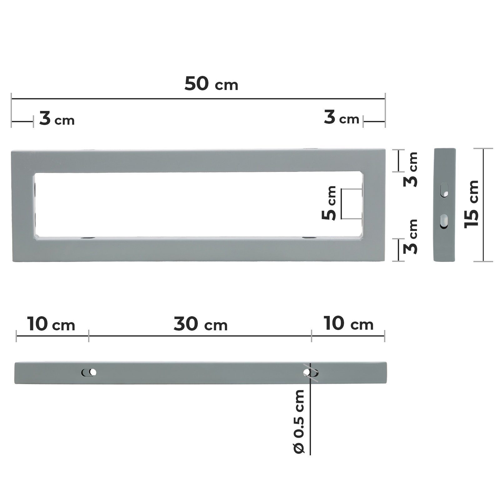 VENDOMNIA Tischbein Wandkonsole für Set, 2er - Waschtischhalterung, Metall Regalträger Grau Waschtisch Rergalhalter