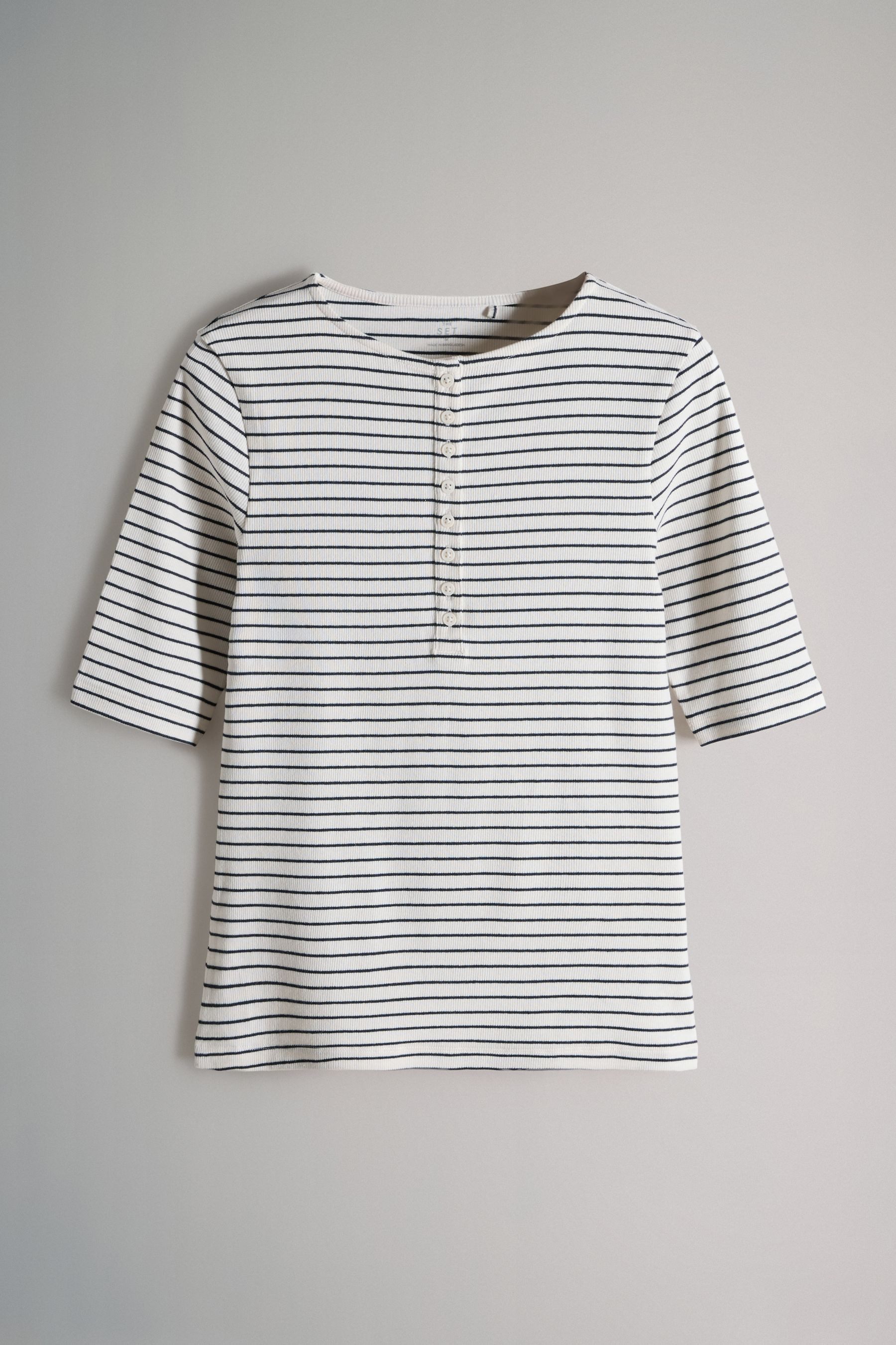 The Set Henleyshirt The Set Henley-T-Shirts mit halben Ärmeln, 4er-Set (4-t günstig online kaufen