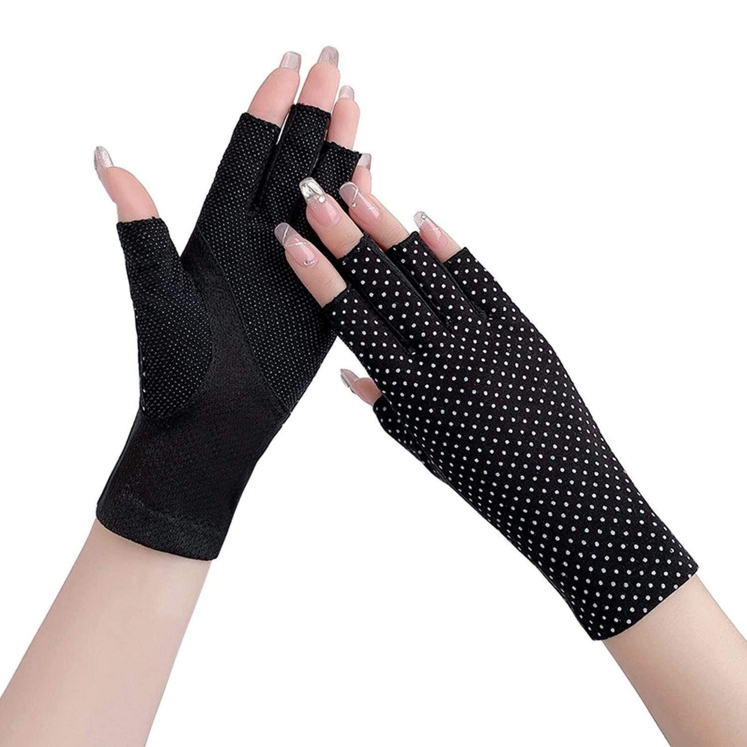 LuxusKollektion Fahrradhandschuhe Fingerlose Handschuhe Sommer Damen Schwarz UV Schutz (1-St)