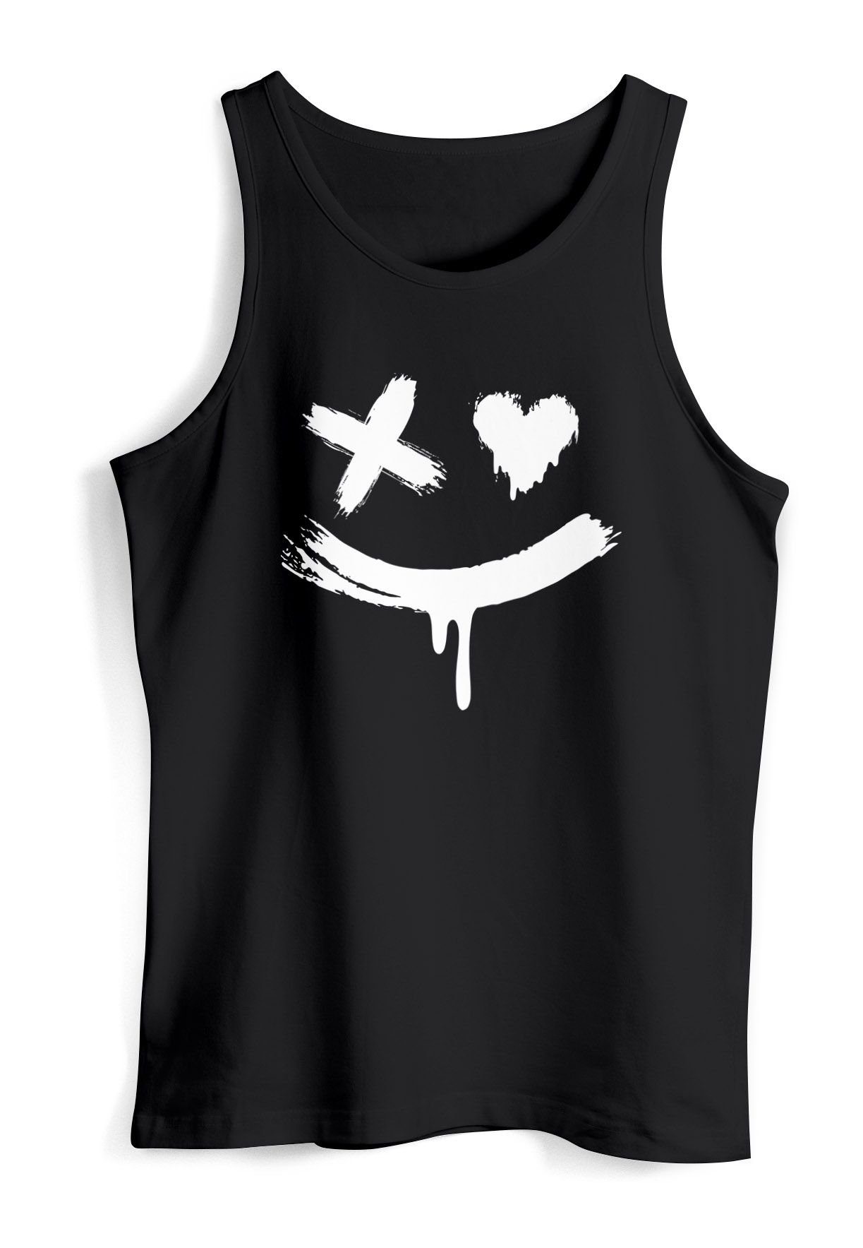 Neverless Tanktop Herren Tank-Top mit Print Aufdruck Smile Techwear Fashion Streetstyle mit Print