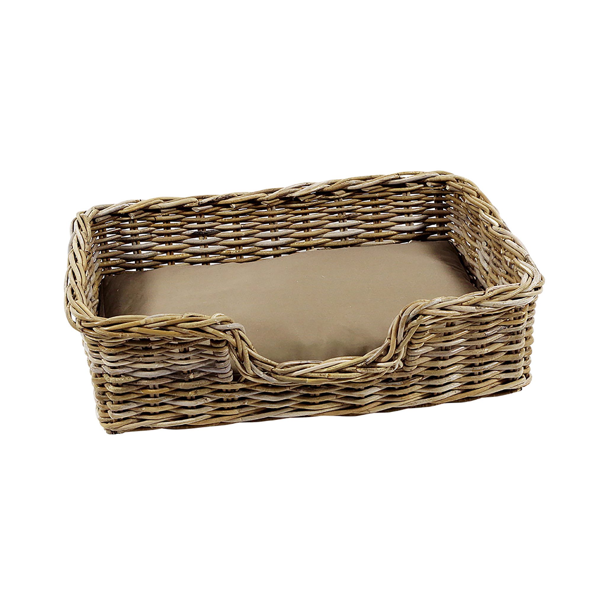 Kobolo Tierkorb Hundekorb Hundesofa PUPPY aus Rattan 72x53x20cm mit passendem Kissen, Baumwolle