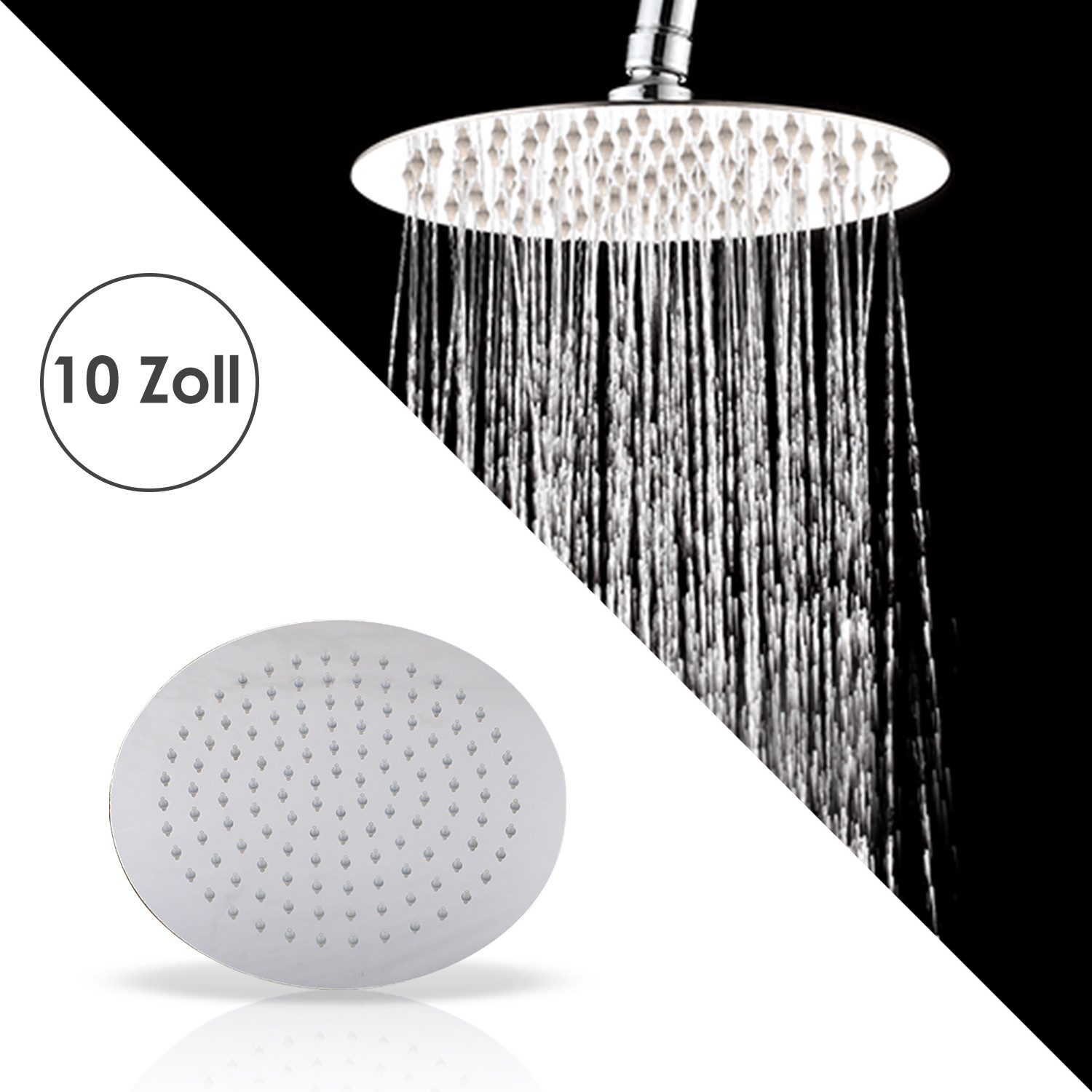 Clanmacy Kopfbrause Edelstahl Kopfbrause Duschkopf Regendusche günstig online kaufen