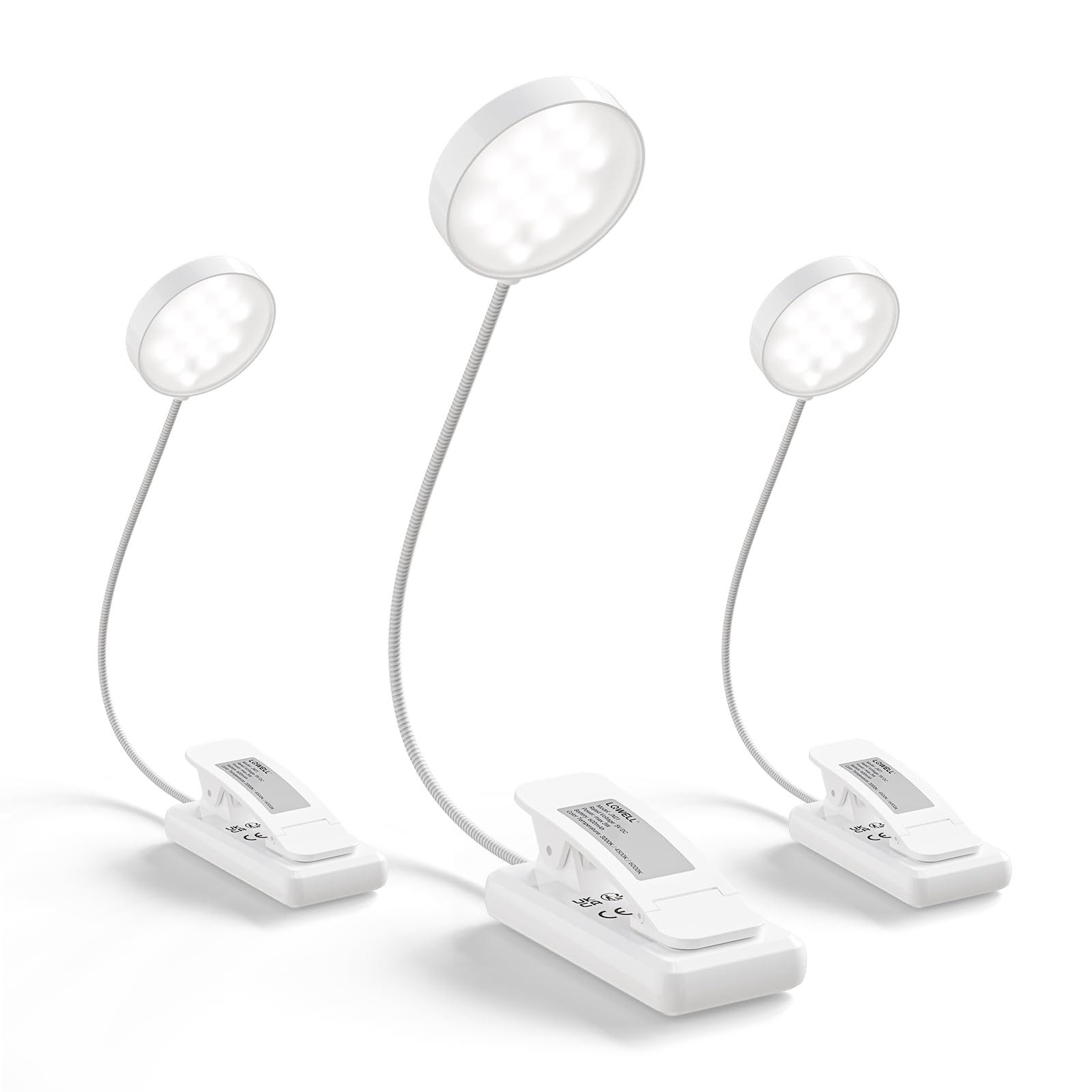 LQWELL LED Schreibtischlampe LED Leselampe Nachttischlampe Leselampe Tisch Buch Klemme im Bett, LED fest integriert, 3 Farbtemperaturen, 10 Helligkeitsstufen, stufenlos dimmbar, 360° flexibles Buchlicht, Für Kinder und Buchliebhaber, ideal für Büro, Schlafzimmer.