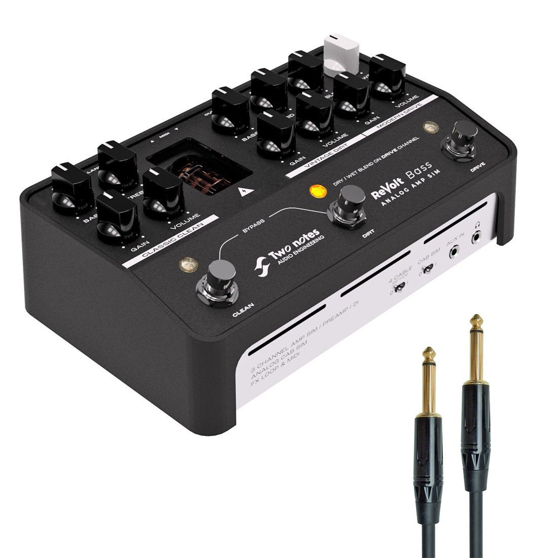 E-Gitarre Two Notes ReVolt Bass Preamp Simulator mit Kabel