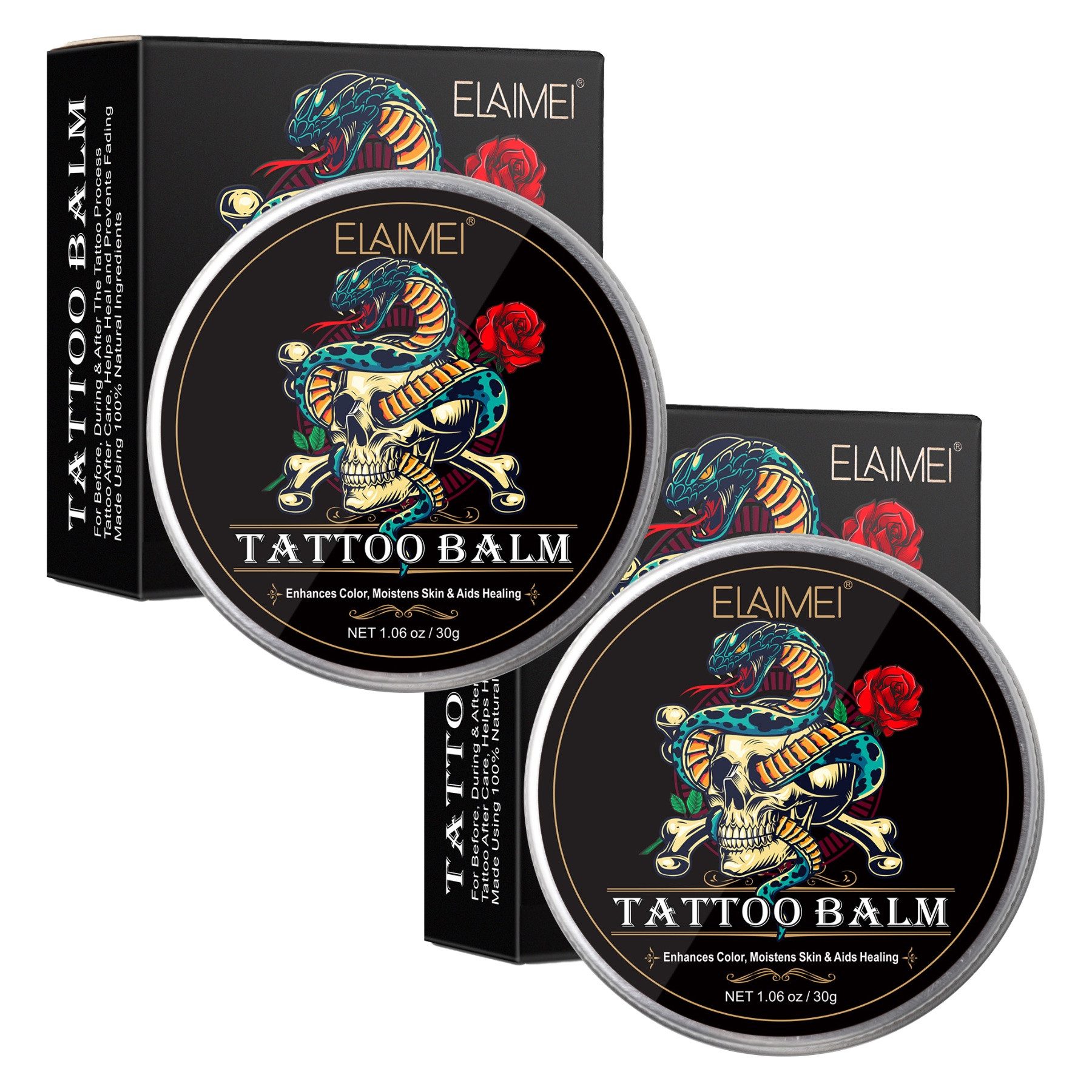 P-Beauty Cosmetic Accessories Hautcreme Tattoopflege Balsam Tattoocreme Aftercare Tattoo Tägliche Pflege Creme, 2-tlg.