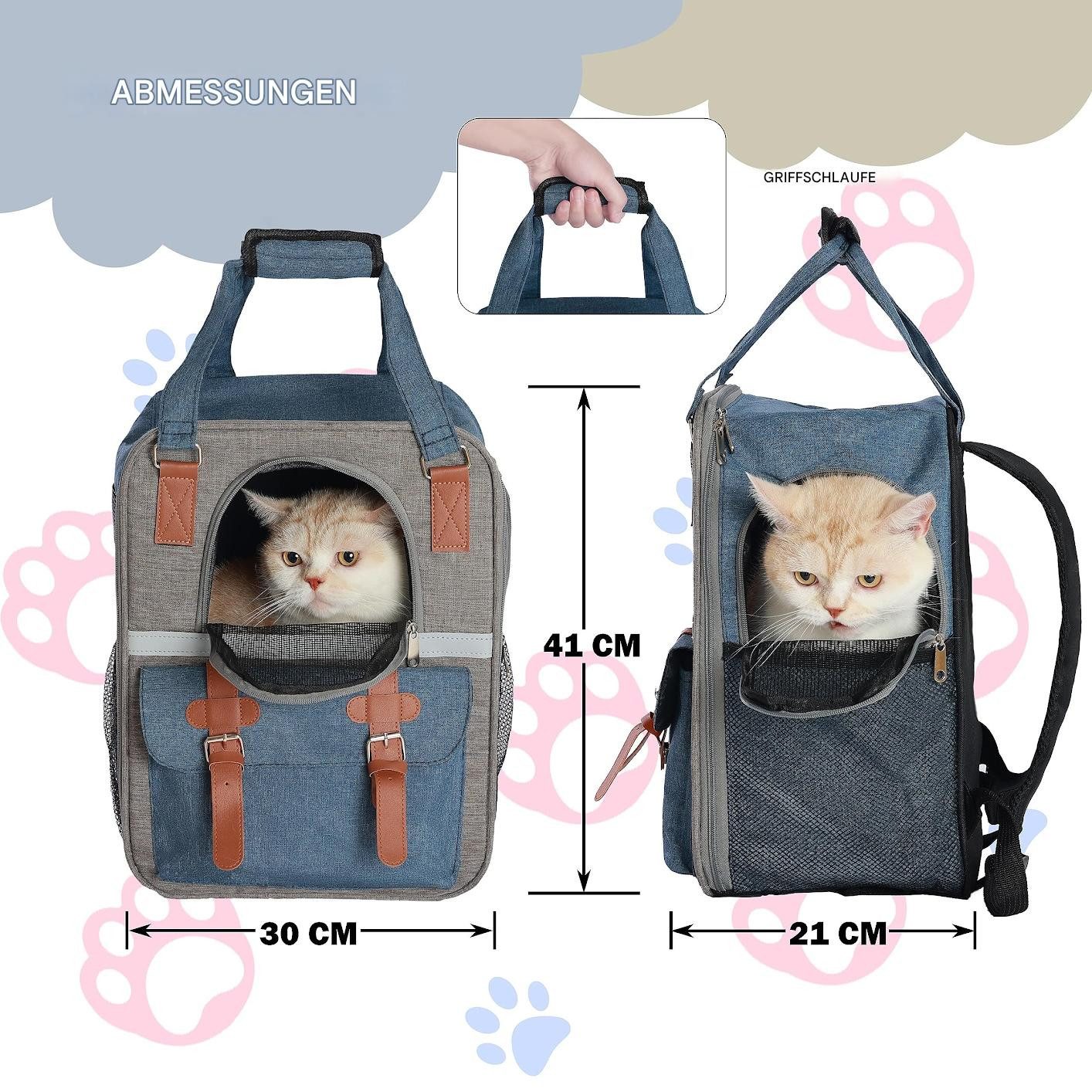 Kityhome Haustierstrandkorb Katzen-Rucksack mit Mesh & günstig online kaufen