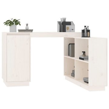 furnicato Schreibtisch Weiß 110x50x75 cm Massivholz Kiefer