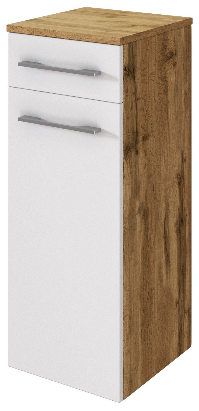 HELD MÖBEL Unterschrank Livorno 30 cm Wotaneiche/matt weiß
