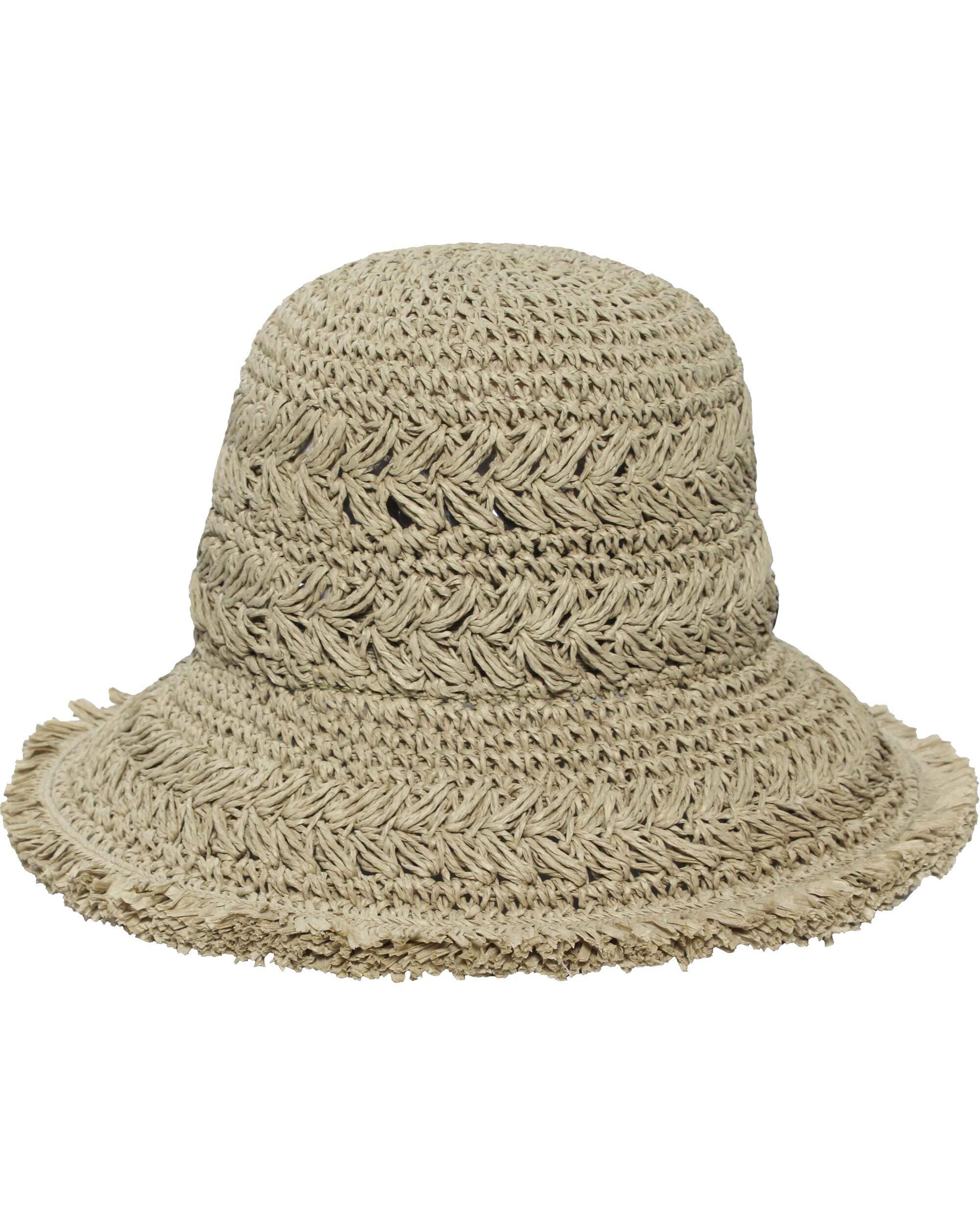 Loevenich Sonnenhut Loevenich Hut mit Häkel-Muster und ausgefranstem Rand (keine)