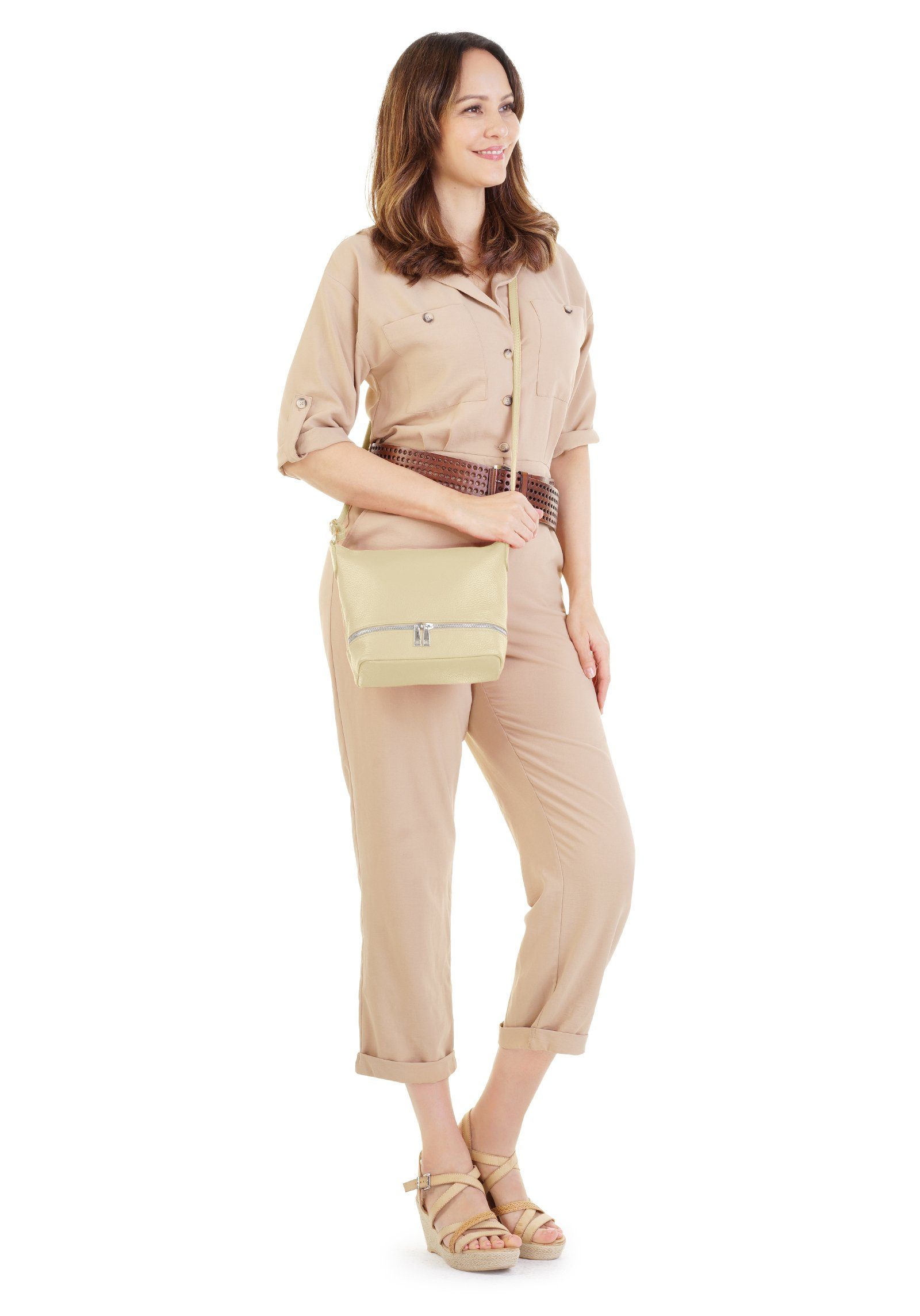 Cluty Umhängetasche (1-tlg), echt Leder, Made in Italy