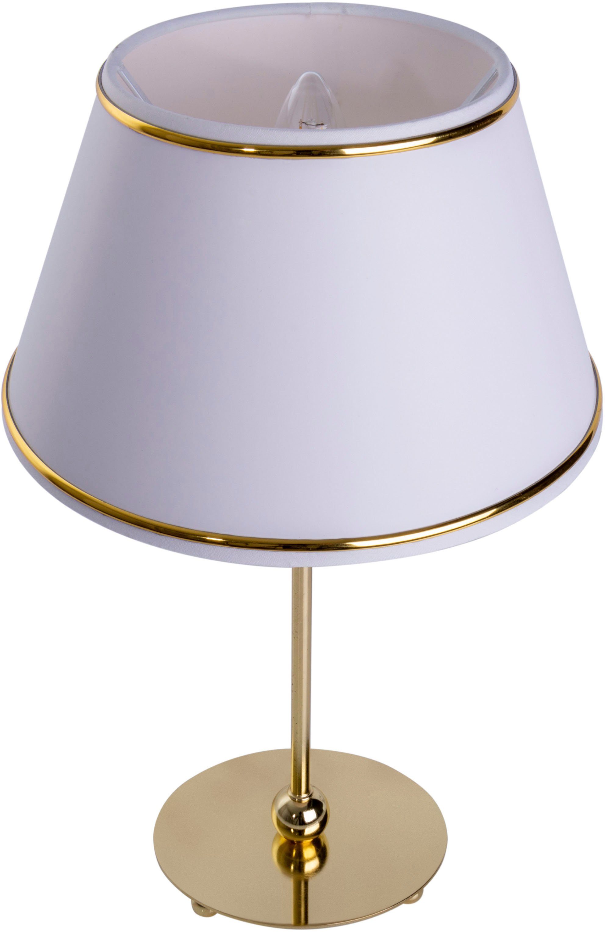 Farbe: E14 Keanu, max. ohne Mix Leuchtmittel, wechselbar, näve Leuchtmittel Polyester/Baumwoll 40W, beige/gold/messing, Tischleuchte Ein-/Ausschalter,