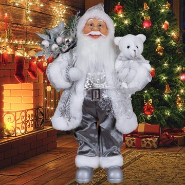 Christmas Paradise Weihnachtsmann Olaf, 4 Größen (30-80cm) (Deko Figur, 1 St), silber