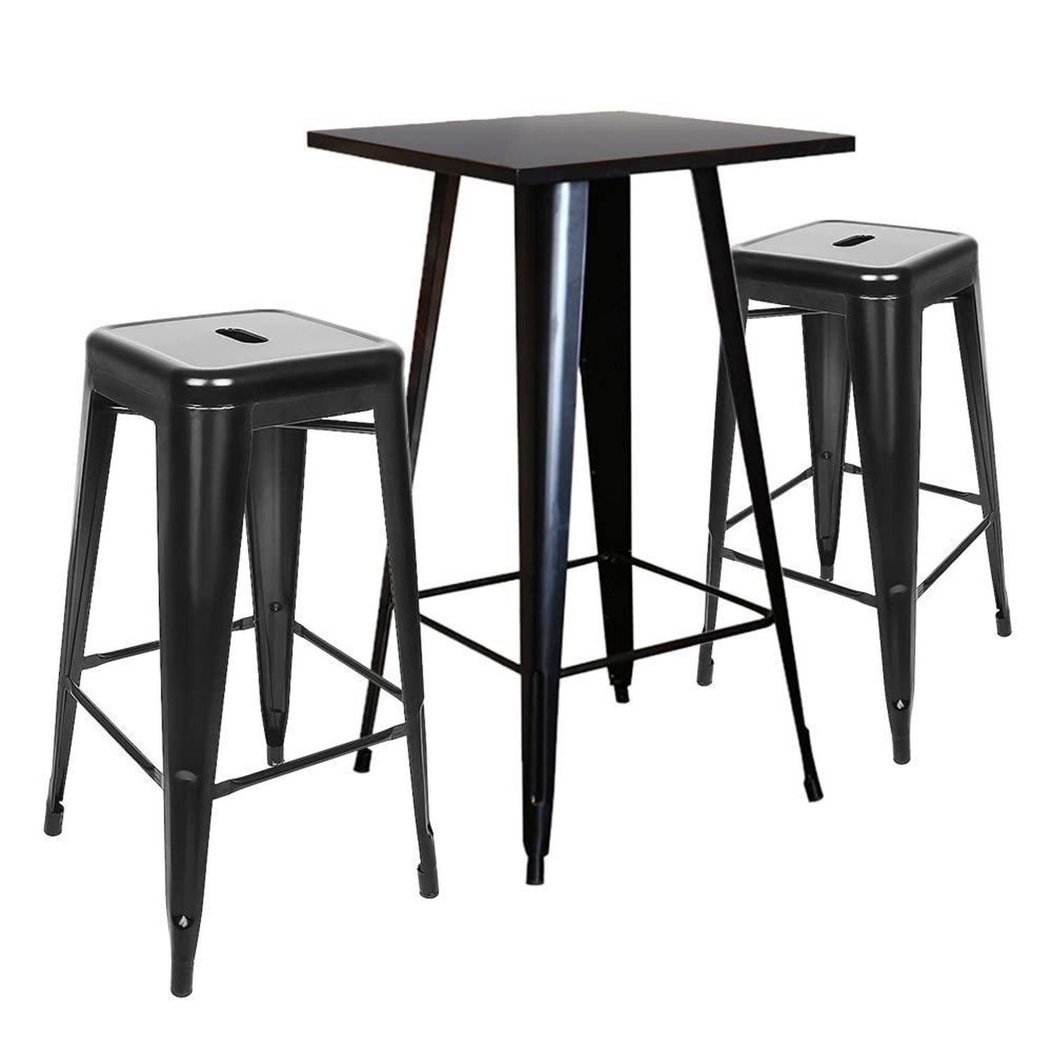 LuxusKollektion Bistrotisch Stehtisch Holz Metall 60x60x110cm (1-St)