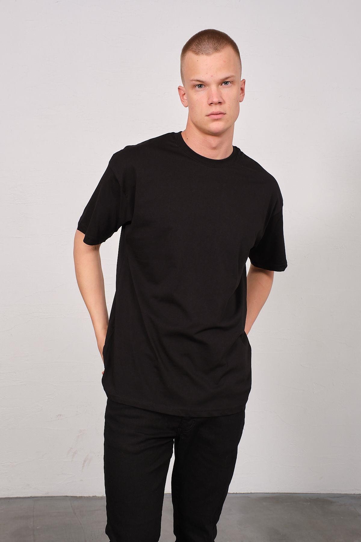 C&CITY T-Shirt Herren Basic T-Shirt mit Fahrrad-Ausschnitt - 2er Pack
