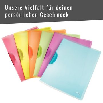 LEITZ Schulheft WOW ColorClip Rainbow Hefter, für bis zu 30 Blätter