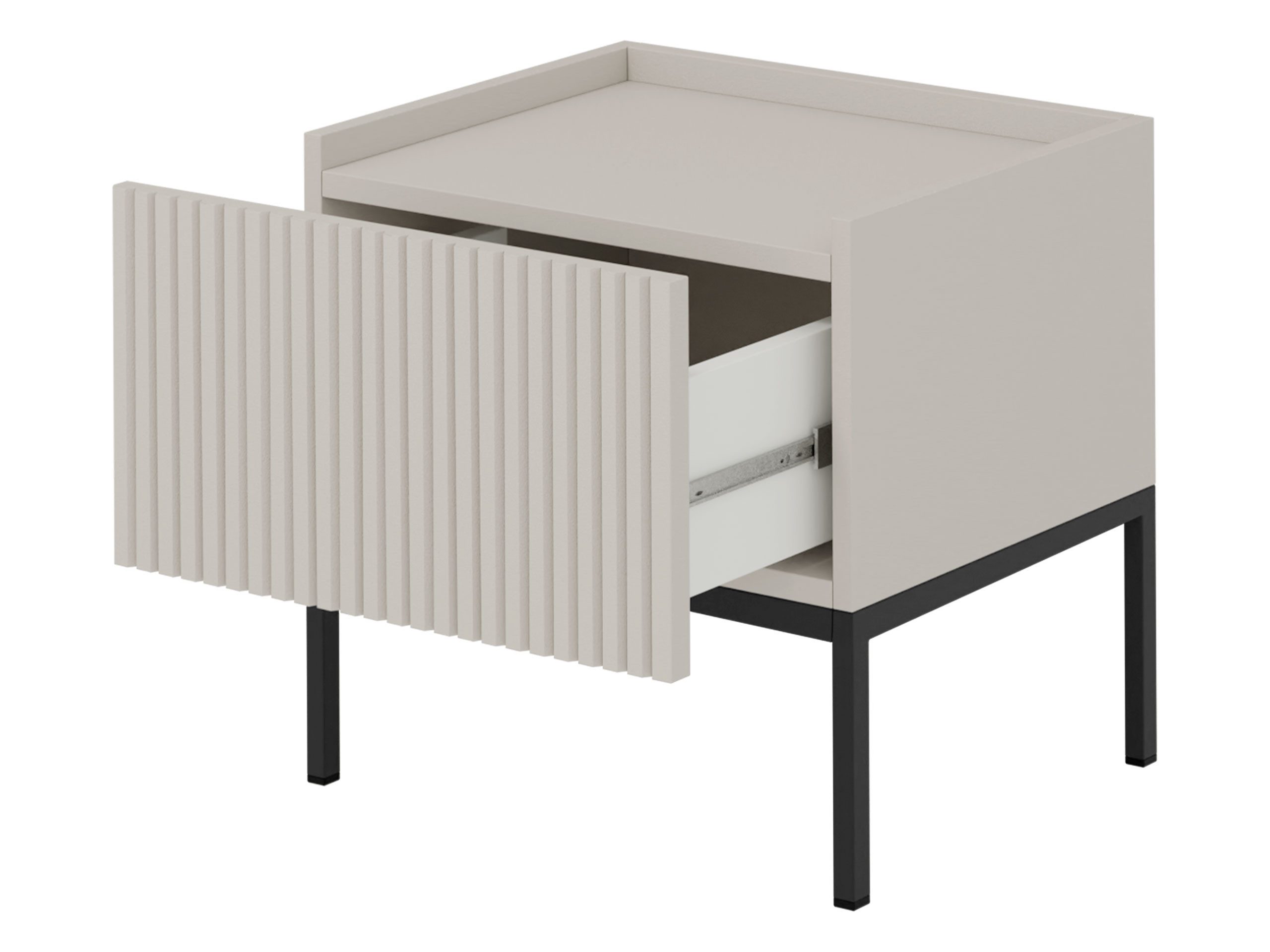 MIRJAN24 Nachttisch Como (mit Schublade), 45x42x45 cm, Beine aus Metall