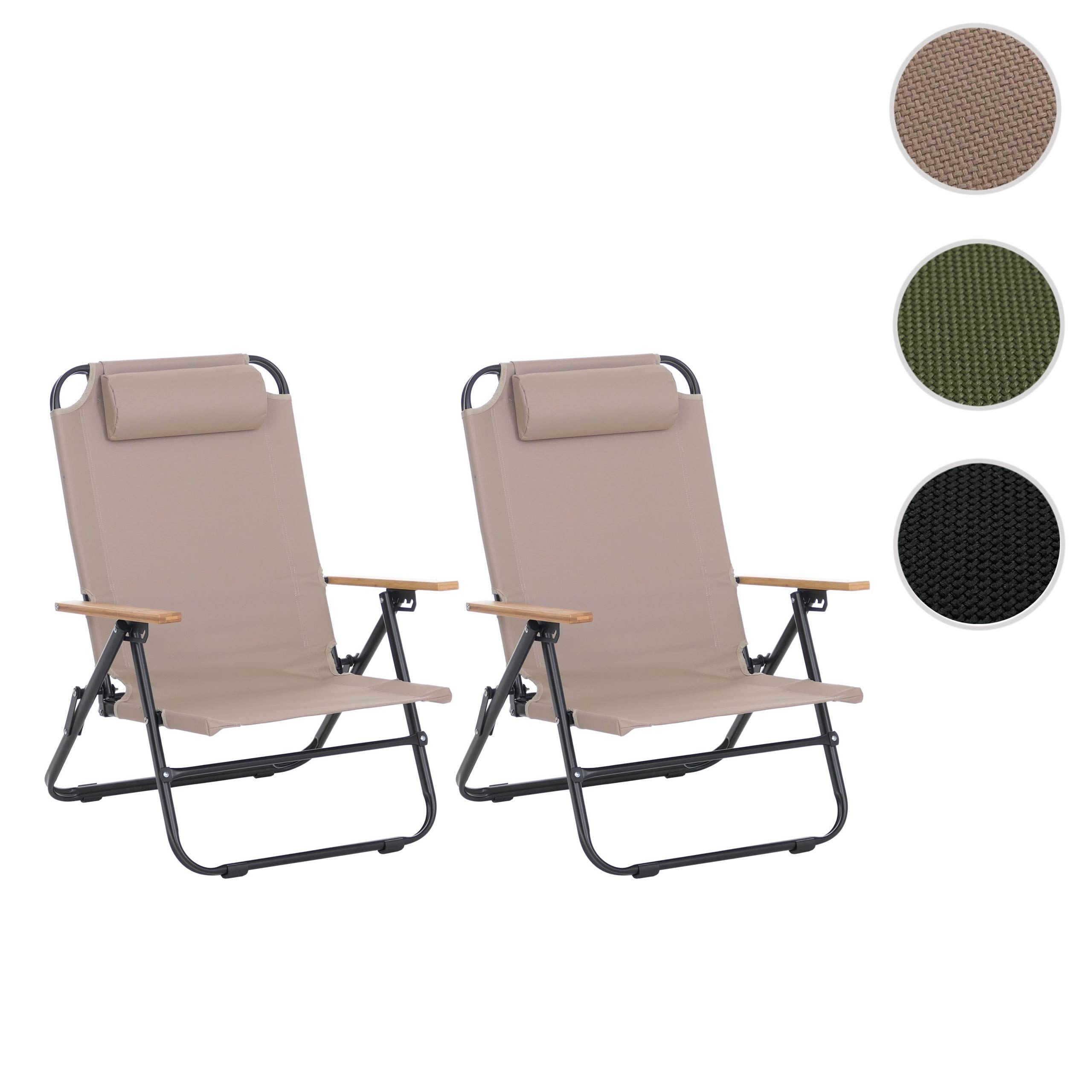 MCW Campingstuhl MCW-Q44 (Set), Mit Armlehnen aus Bambus, Kompaktes Maß