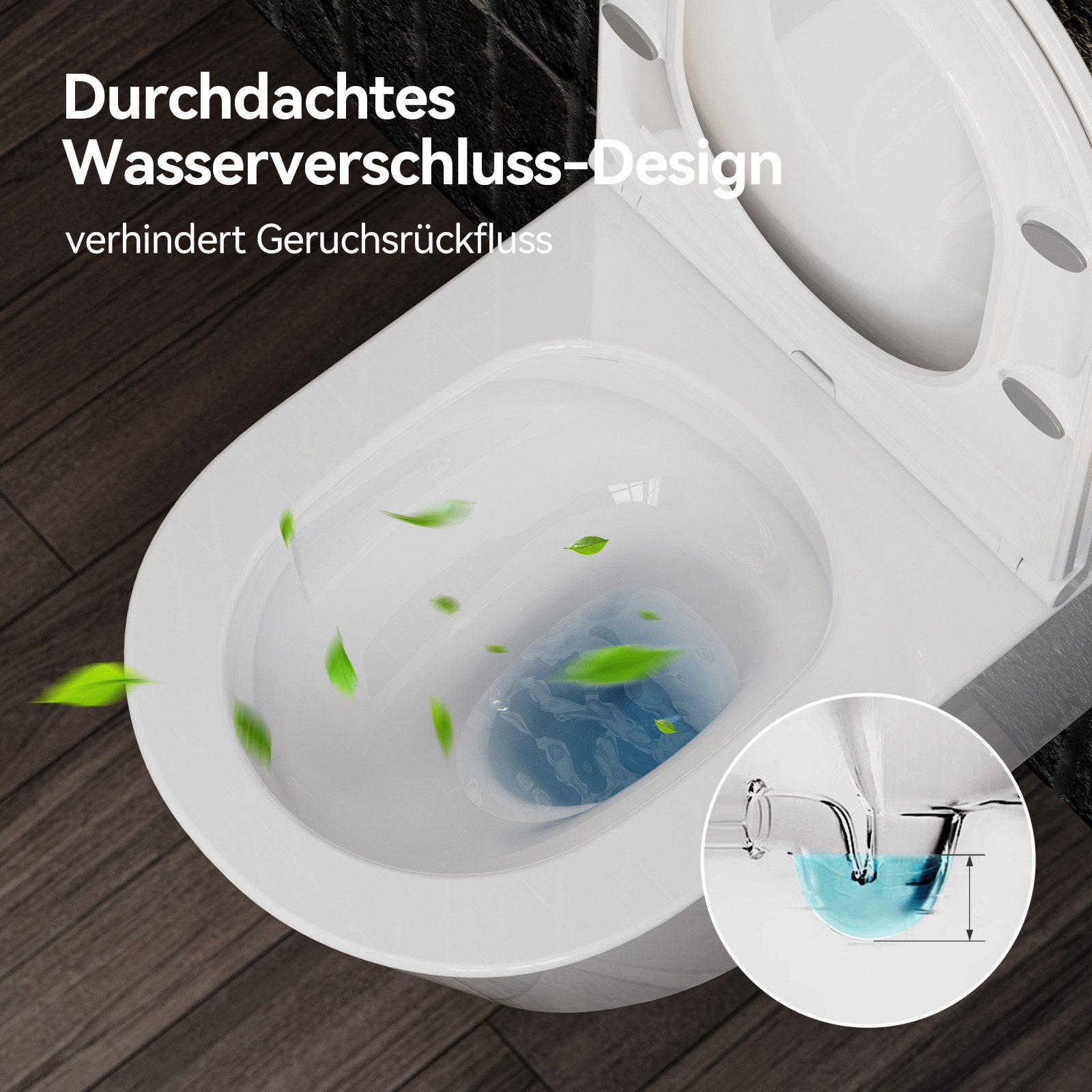 HOROW Vorwandelement WC Toilette Komplettset hänge wc Set Komplett, Hänge WC mit WC Sitz mit Absenkautomatik, Toilette Komplettset, Toilette mit Spülkasten – Bild 5 von 5