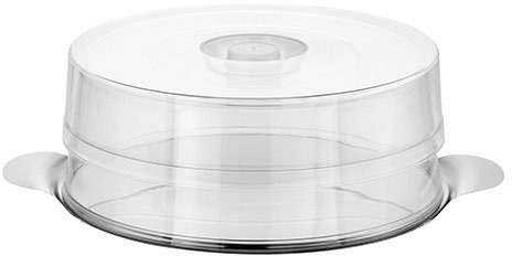 APS Tortenplatte, Edelstahl, (Set, 3-tlg), mit 2 Hauben (Haubenhöhen 7cm + 11 cm)
