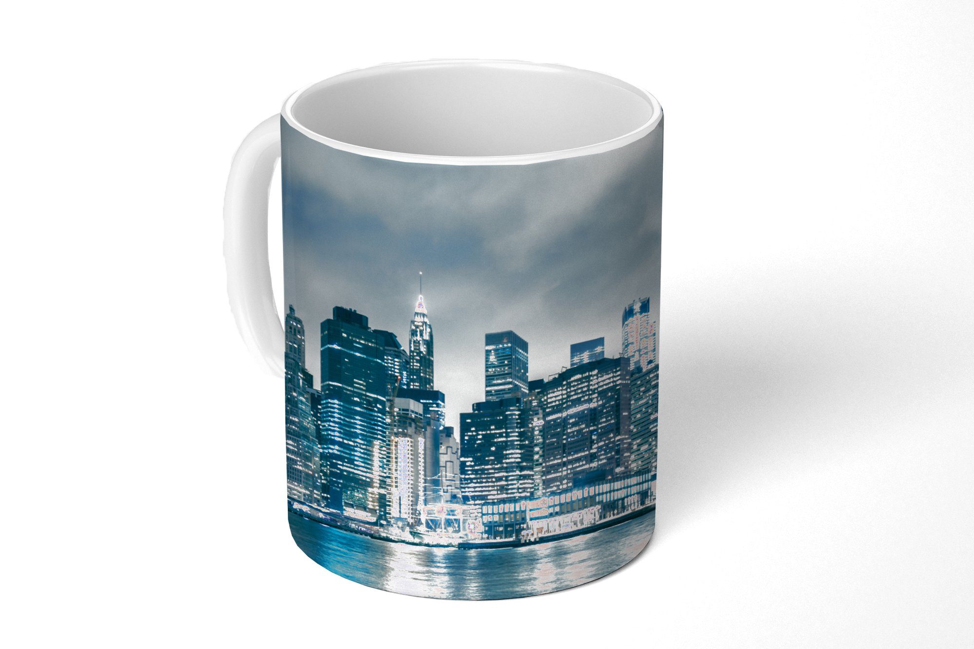 MuchoWow Tasse New York - Skyline - Winter, Keramik, Kaffeetassen, Teetasse, Becher, Teetasse, Geschenk