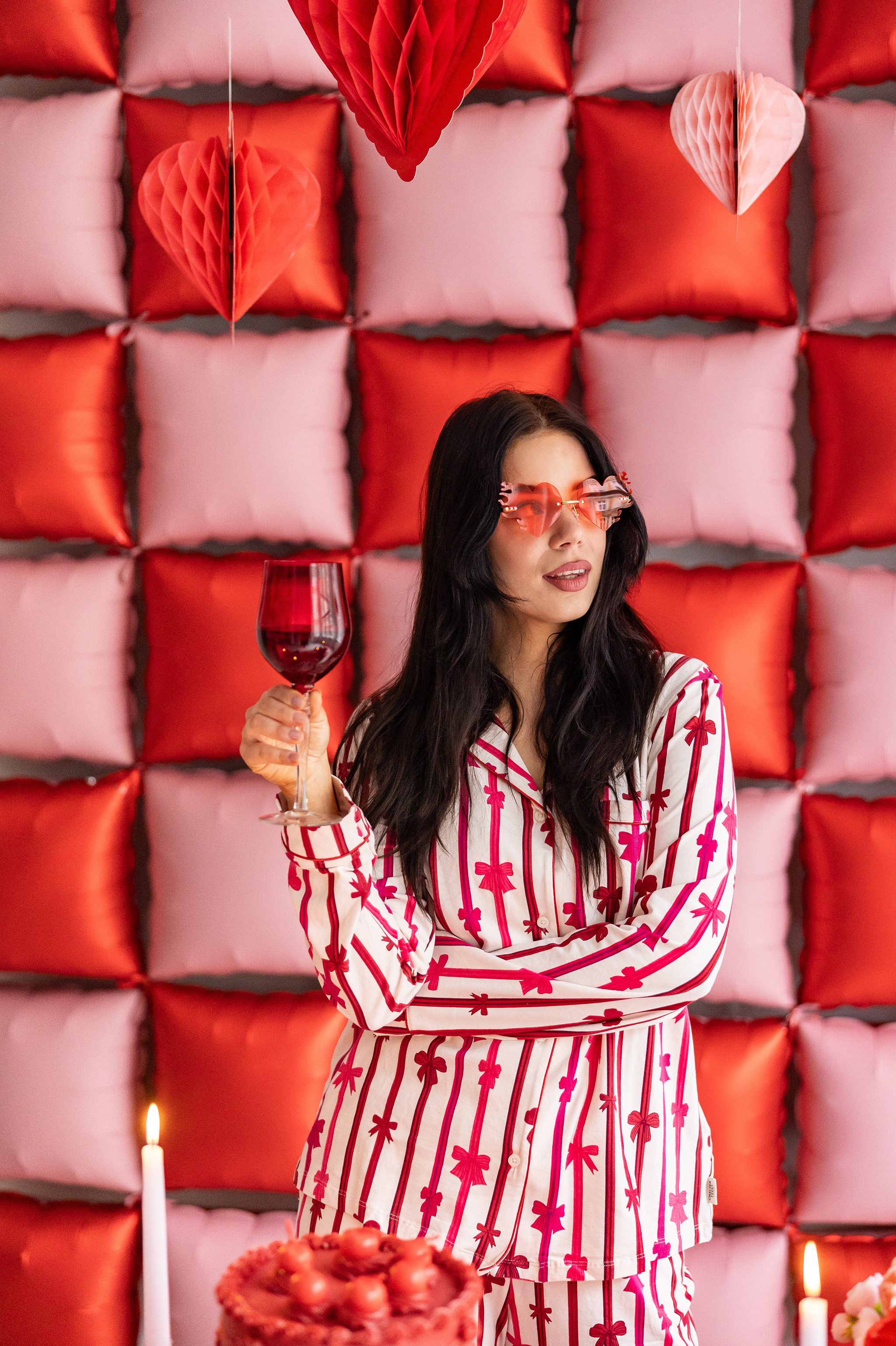 partydeco Kostüm, Sonnenbrille Herz mit Flammen 14x13x5cm Kunststoff Rot günstig online kaufen