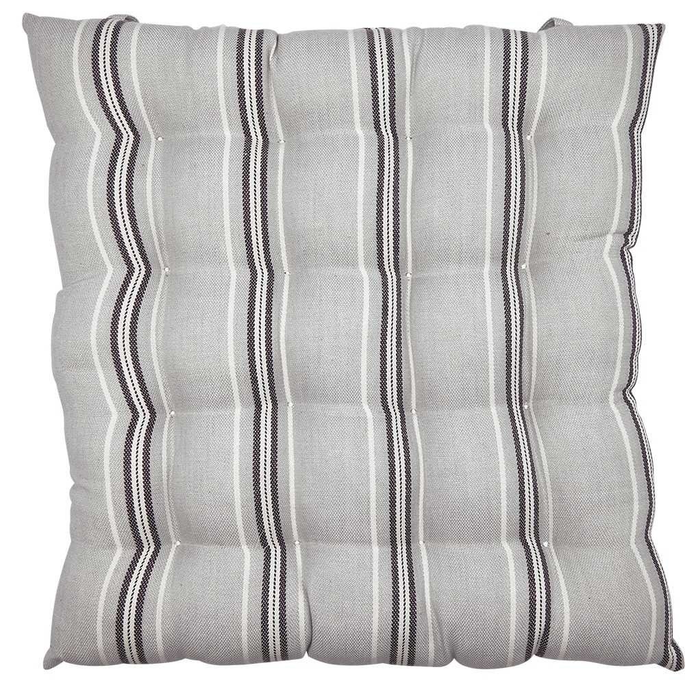 Greengate Sitzkissen Greengate Sitzkissen NELL Grau mit Streifen 40x40
