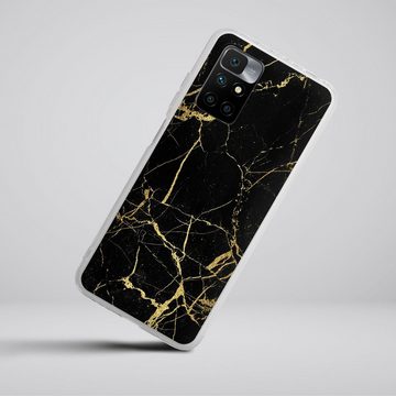 DeinDesign Handyhülle Marmor schwarz Muster BlackGoldMarble Look, Xiaomi Redmi 10 Silikon Hülle Bumper Case Handy Schutzhülle