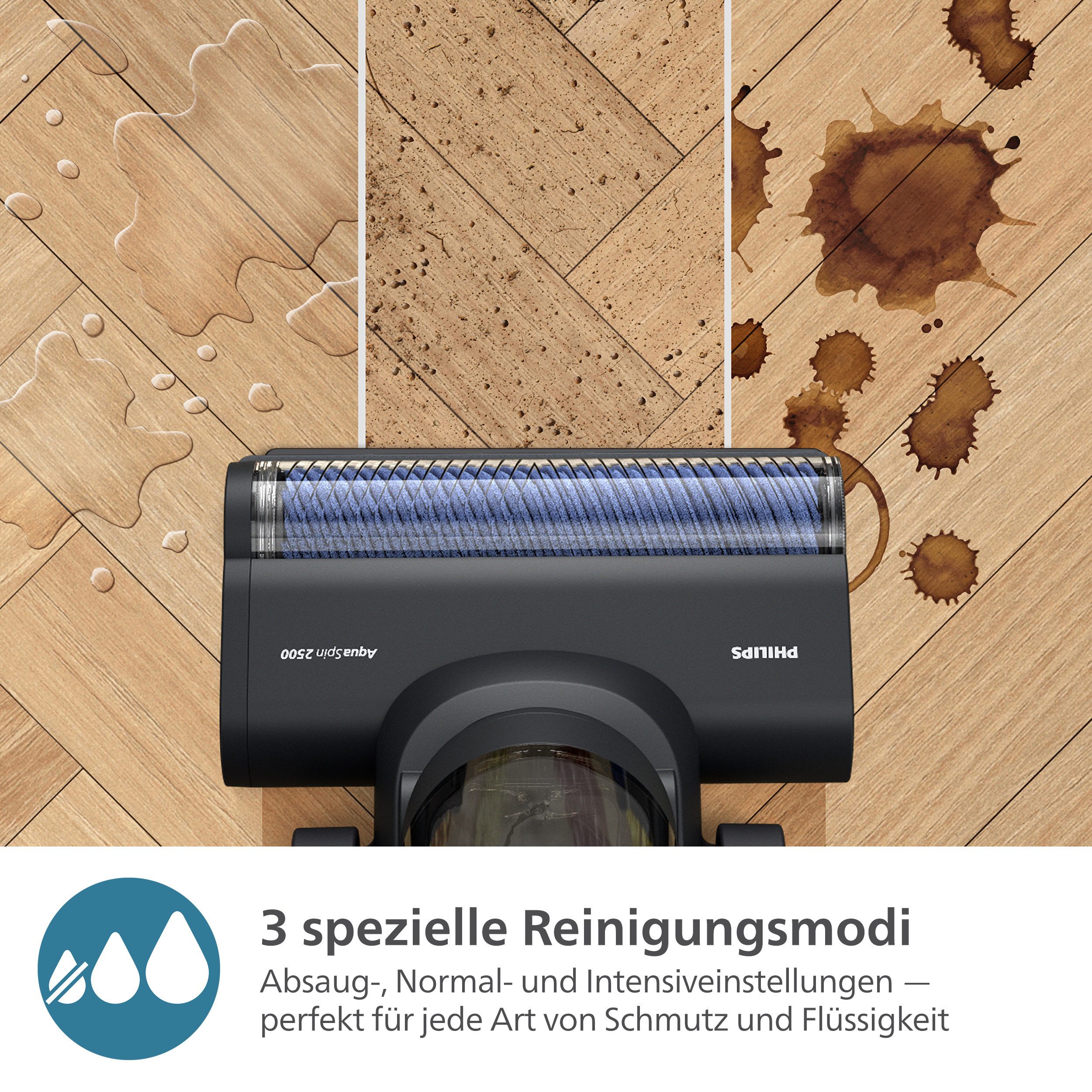 Philips Nass-Trocken-Sauger AquaTrio Cordless 7000 Series XW7263/11, 48,6 W, 3-in-1-Reinigungslösung, mit automatischem Reinigungssystem