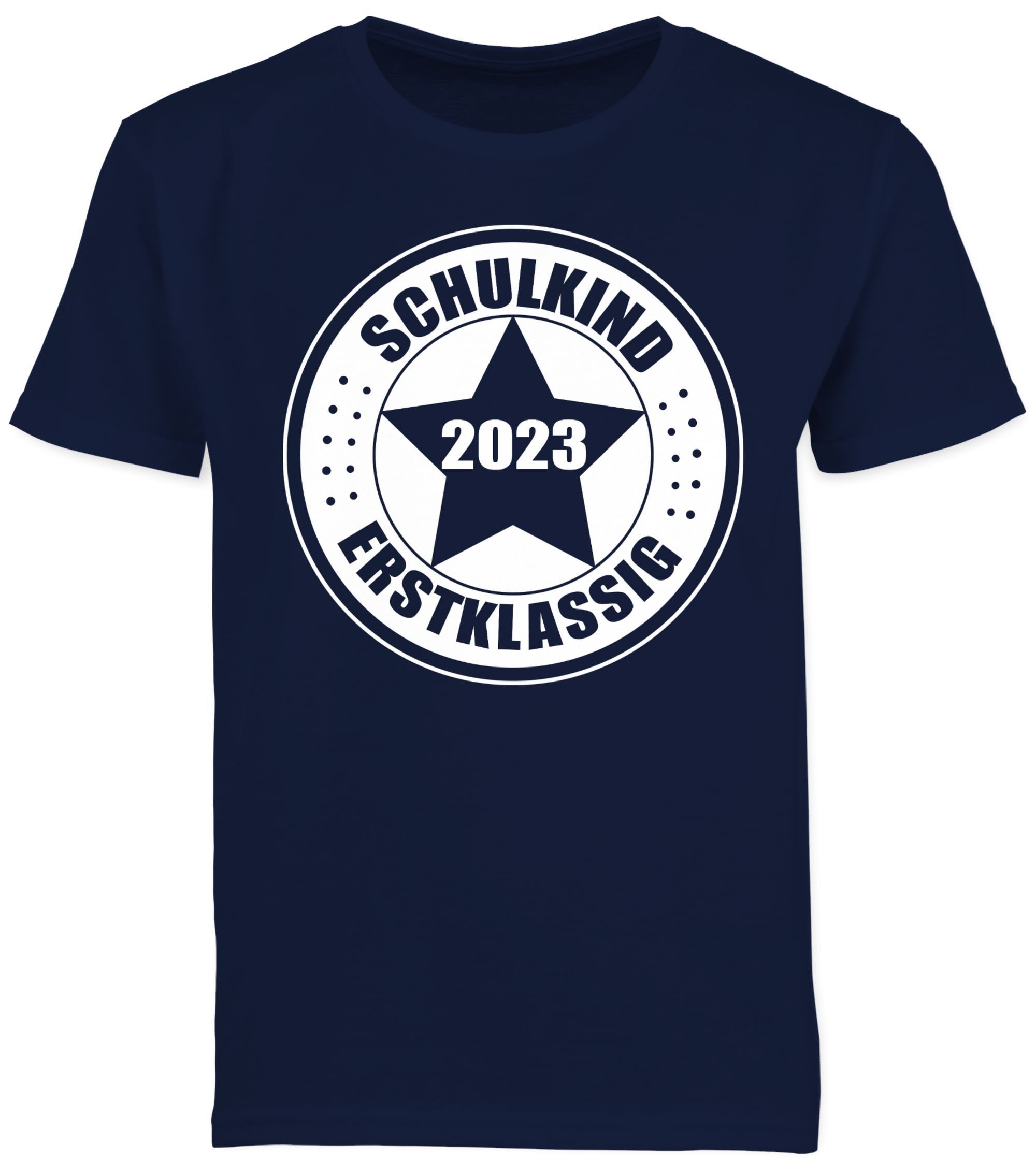 Geschenke Shirtracer Junge Erstklassig Dunkelblau Schulanfang 2023 - Einschulung Schulkind 02 T-Shirt