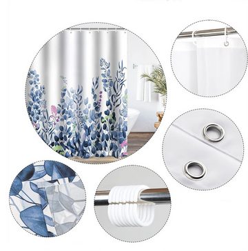 RefinedFlare Duschvorhang Wasserfester Duschvorhang mit blauer Eukalyptusblume (1-tlg)