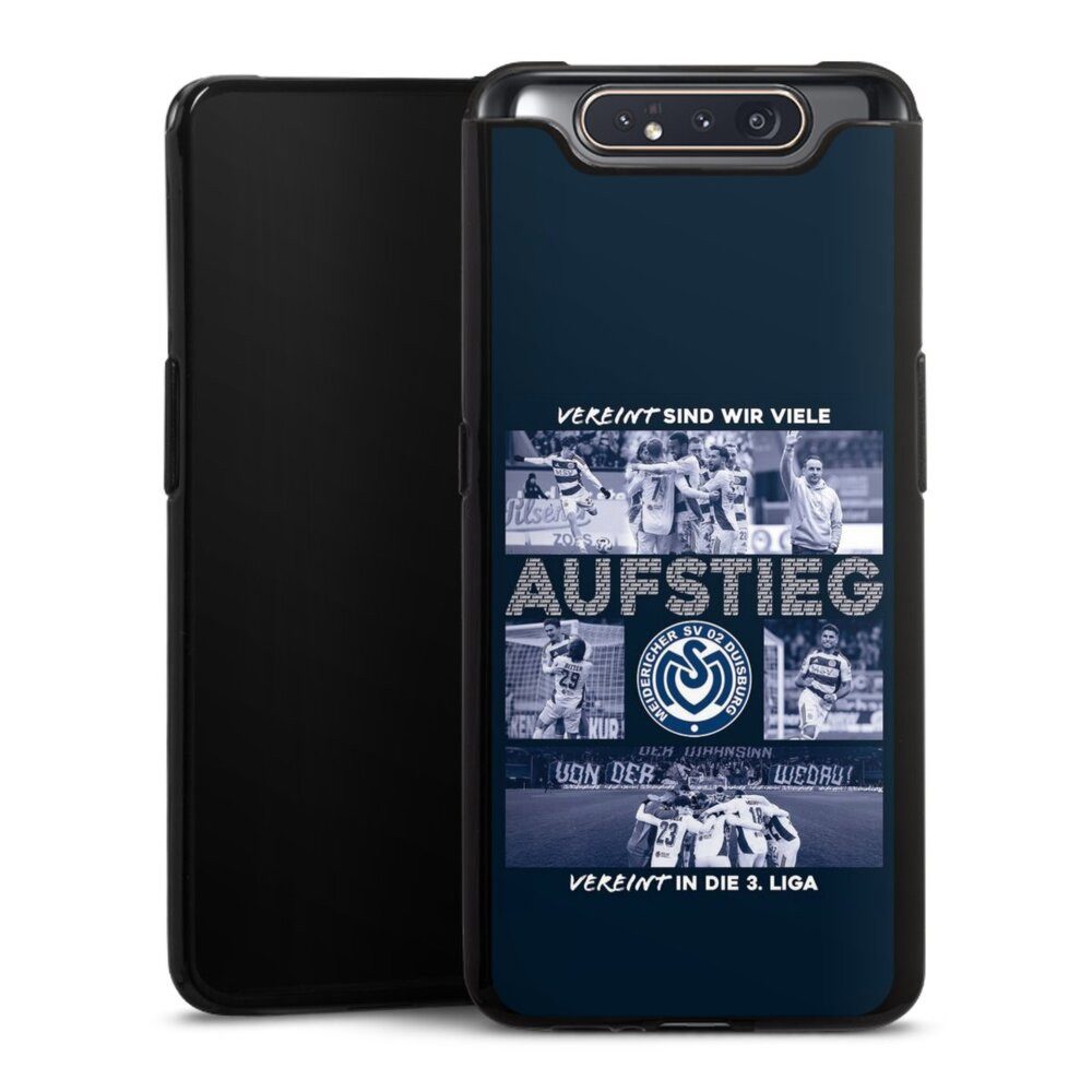 DeinDesign Handyhülle MSV Duisburg Aufstieg Offizielles Lizenzprodukt, Samsung Galaxy A80 Silikon Hülle Bumper Case Handy Schutzhülle