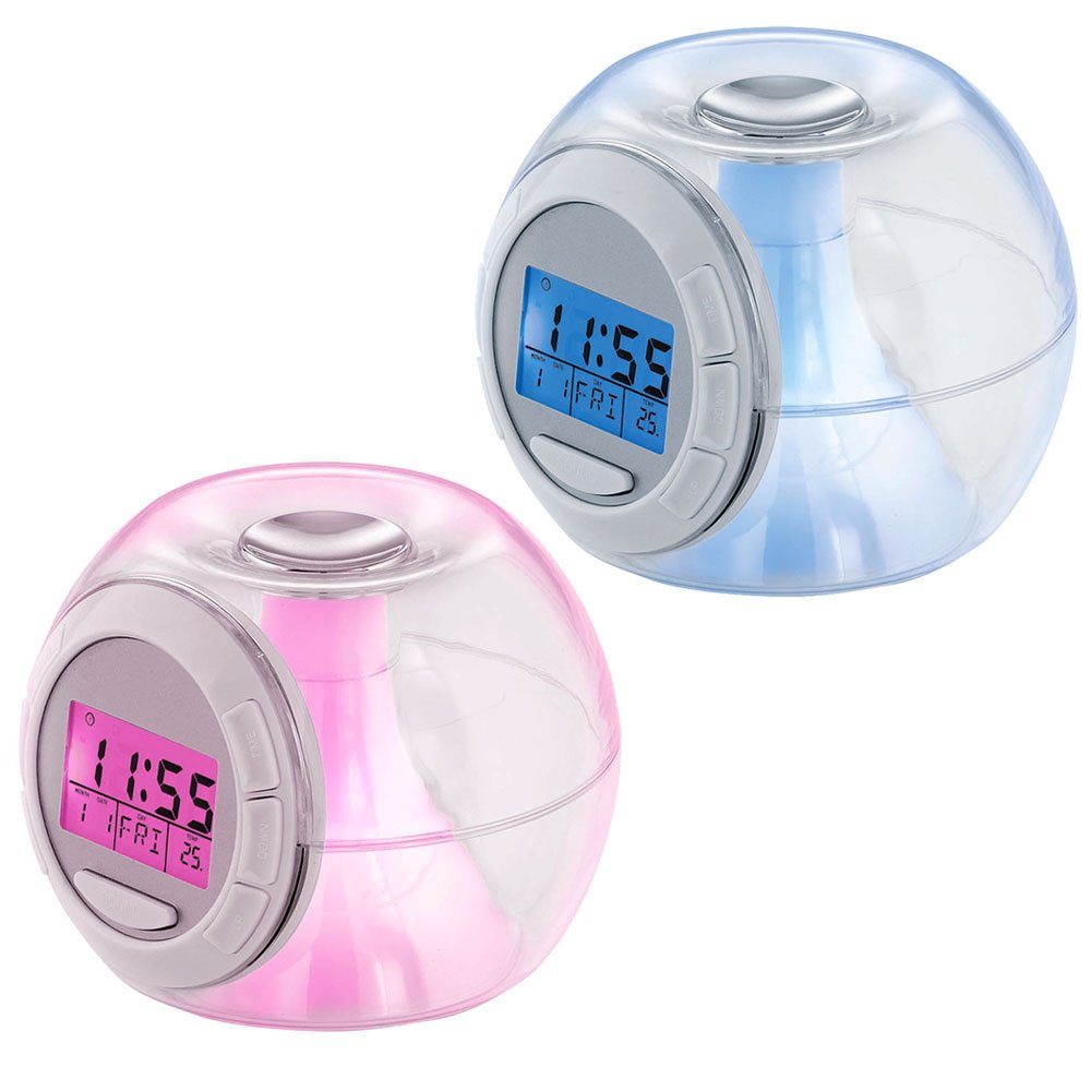 etc-shop Radio (LED Digital Wecker RGB Farbwechsel Snooze Datum Naturtöne 2er Set)
