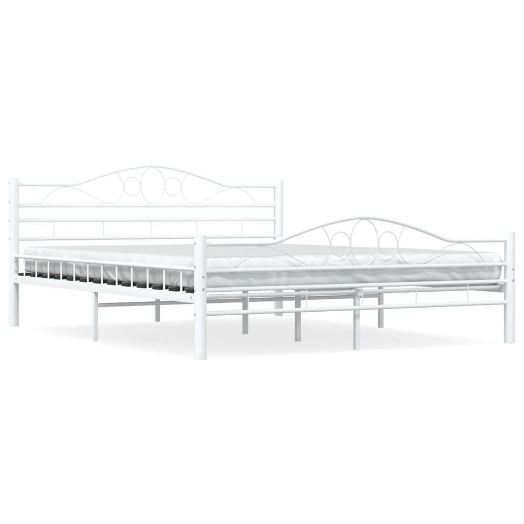 furnicato Bettgestell Weiß Metall 160×200 cm günstig online kaufen