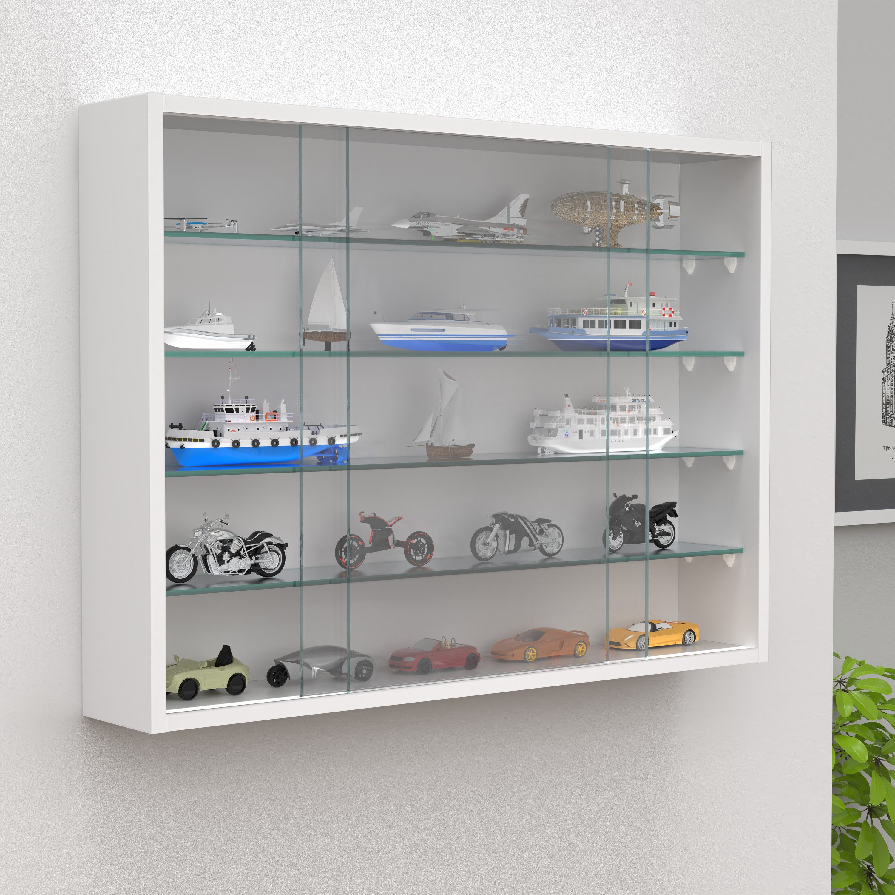 VCM Hängevitrine Drivalo B. 75 x T. 12 x H. 55 cm Präsentation und Aufbewahrung von Sammlerstücken, Wohnzimmer oder Büro – Bild 3 von 4