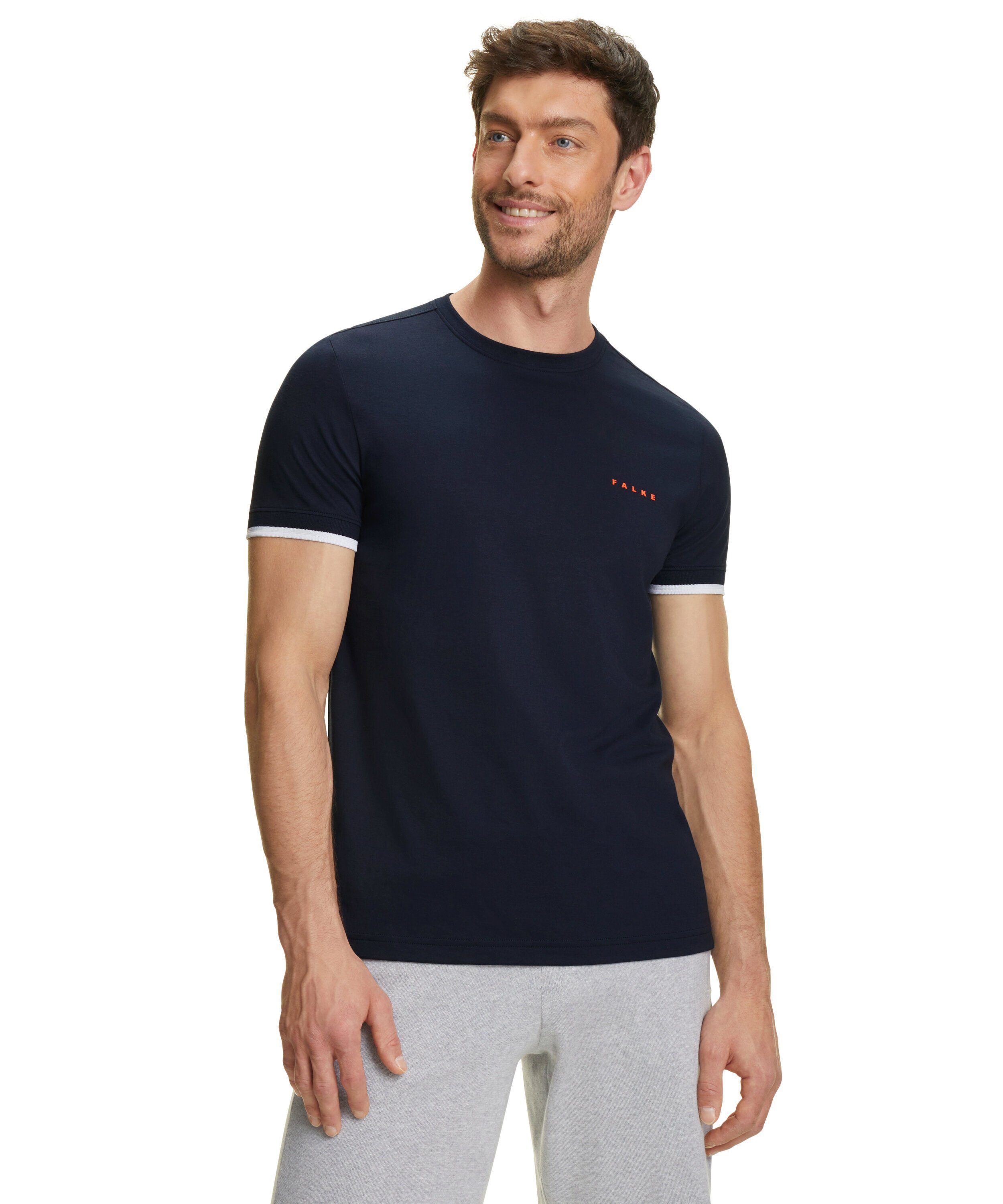 FALKE T-Shirt (1-tlg) aus hochwertiger Pima-Baumwolle space blue (6116)