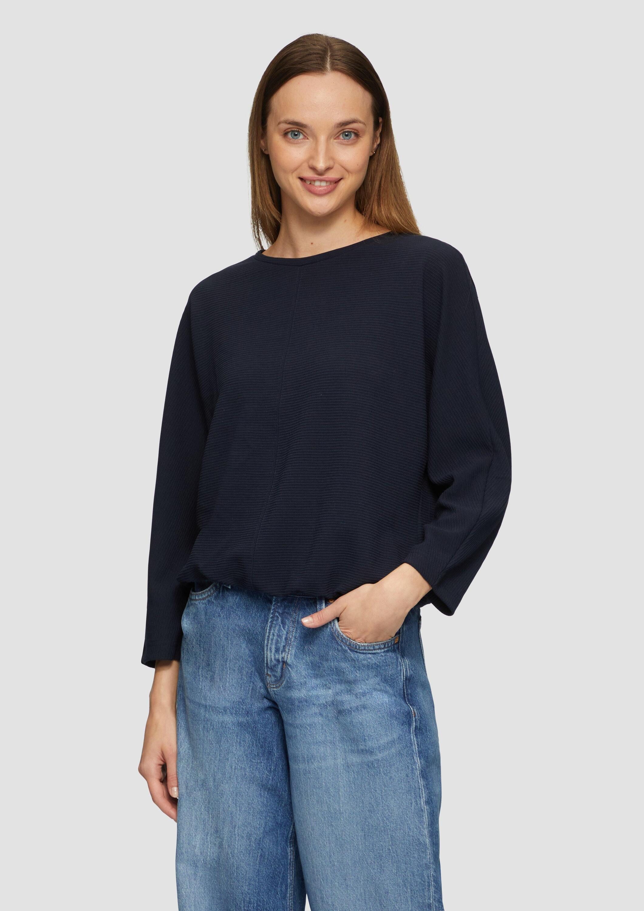 s.Oliver Sweatshirt Sweatshirt Strukturiertes Sweatshirt mit Fledermausarm günstig online kaufen