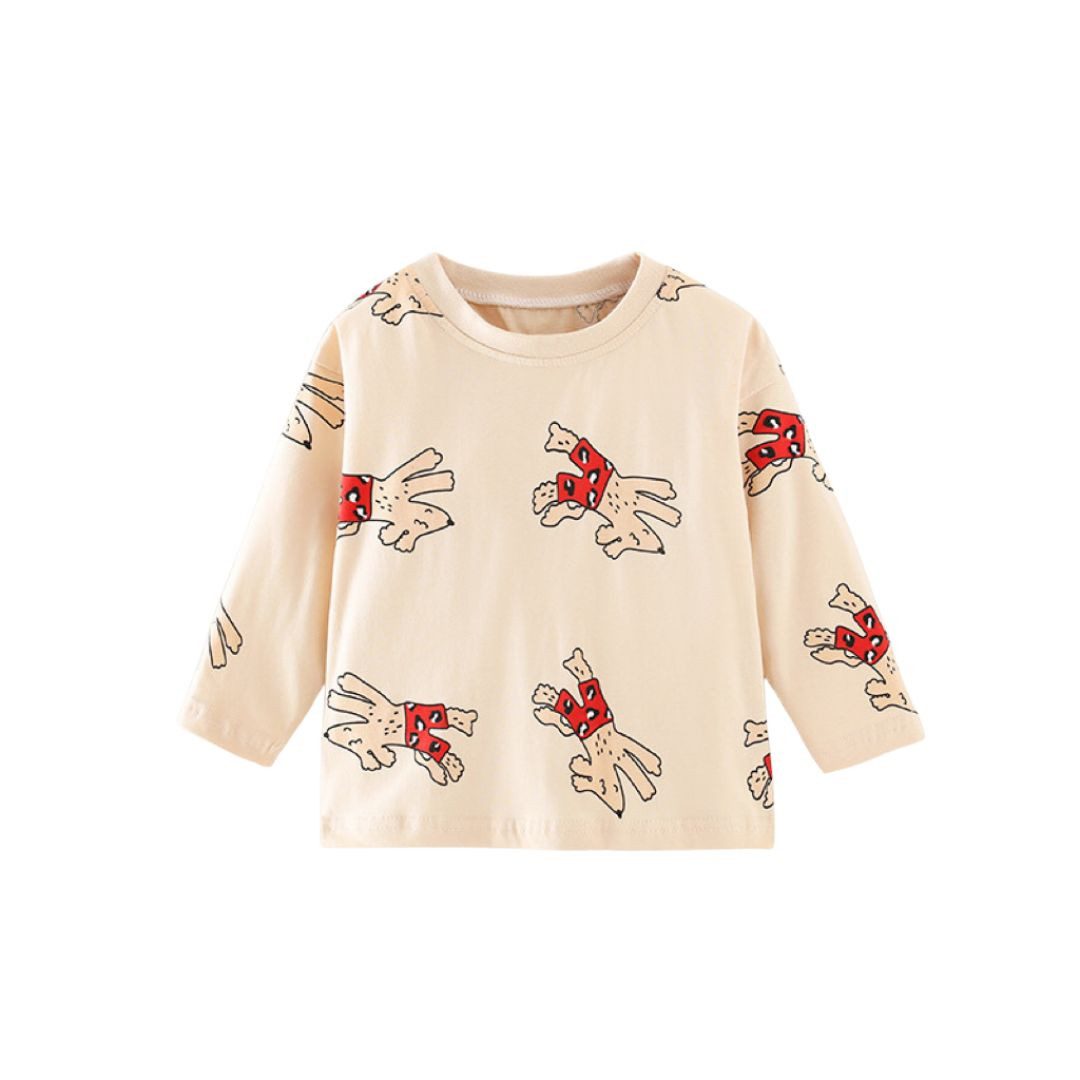 Longsleeve Weiches Langarmshirt aus Baumwolle mit Hundemuster