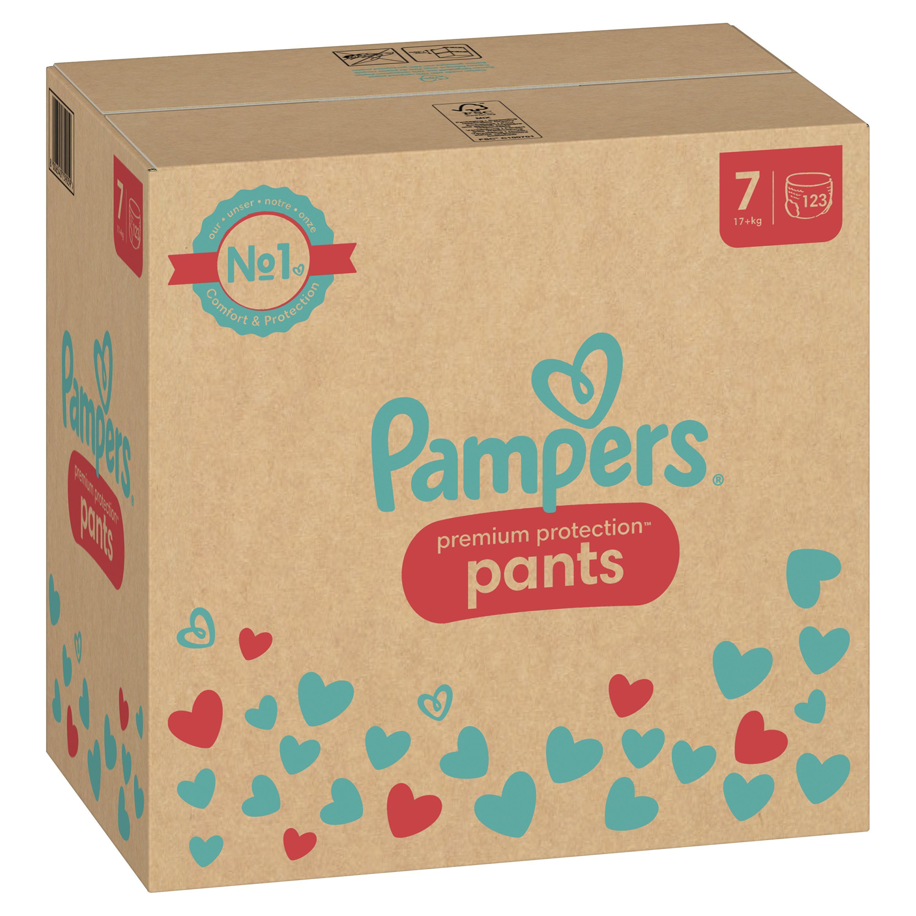- Gr.7, Pants Protection Windeln Premium Pampers 17kg+ 123St.