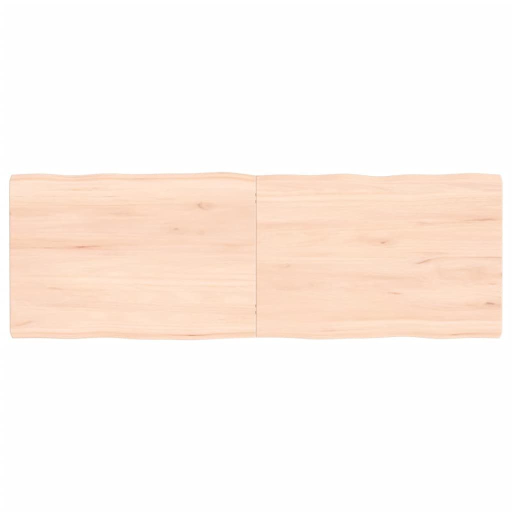 furnicato Tischplatte 120x40x(2-4) cm Massivholz Unbehandelt Baumkante (1 St)