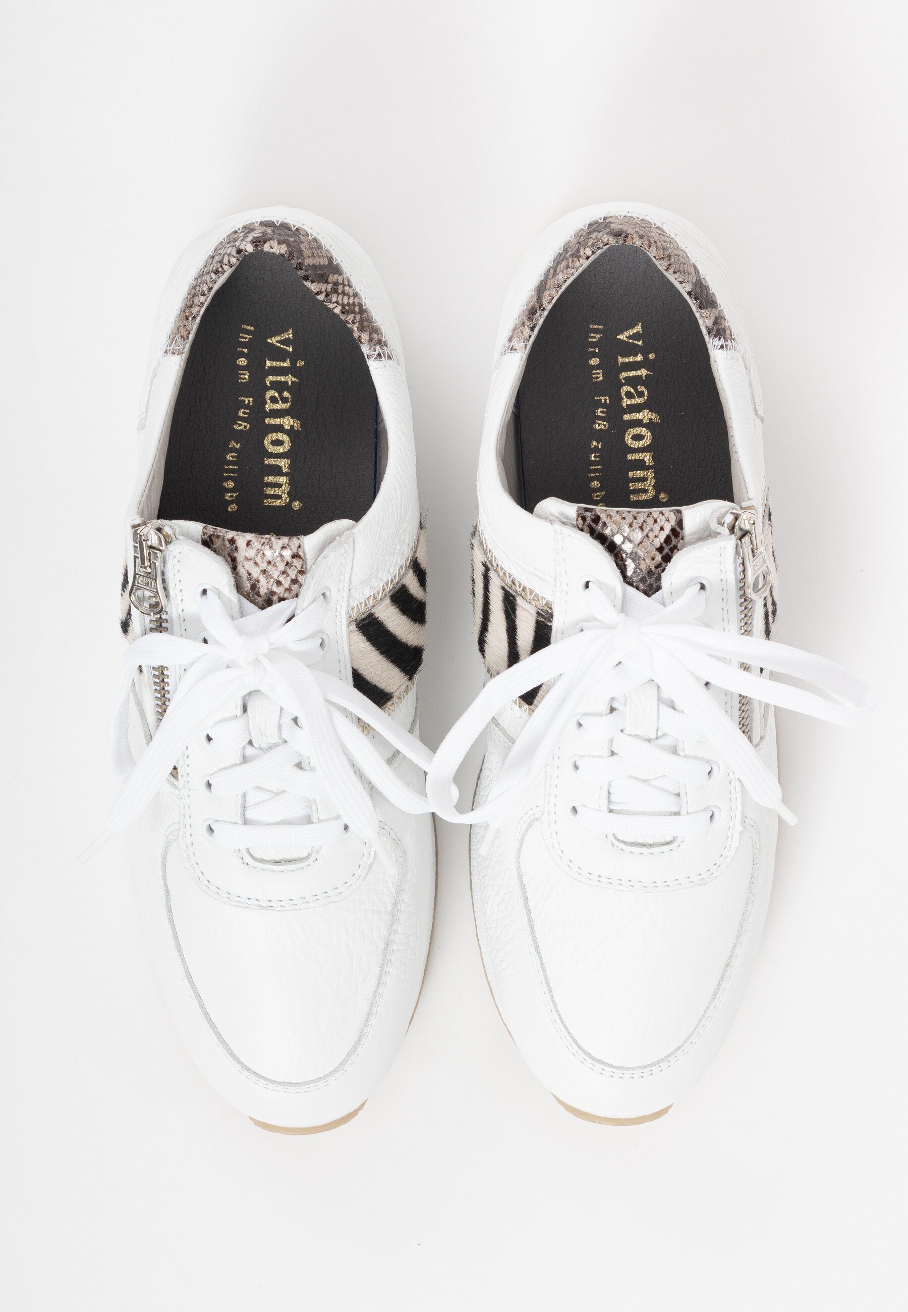 Schuhe Sneaker vitaform Sneaker Sneaker Damen mit Fellapplikation - Bequeme Schuhe Damen leicht und extra soft - Die atmungsakti