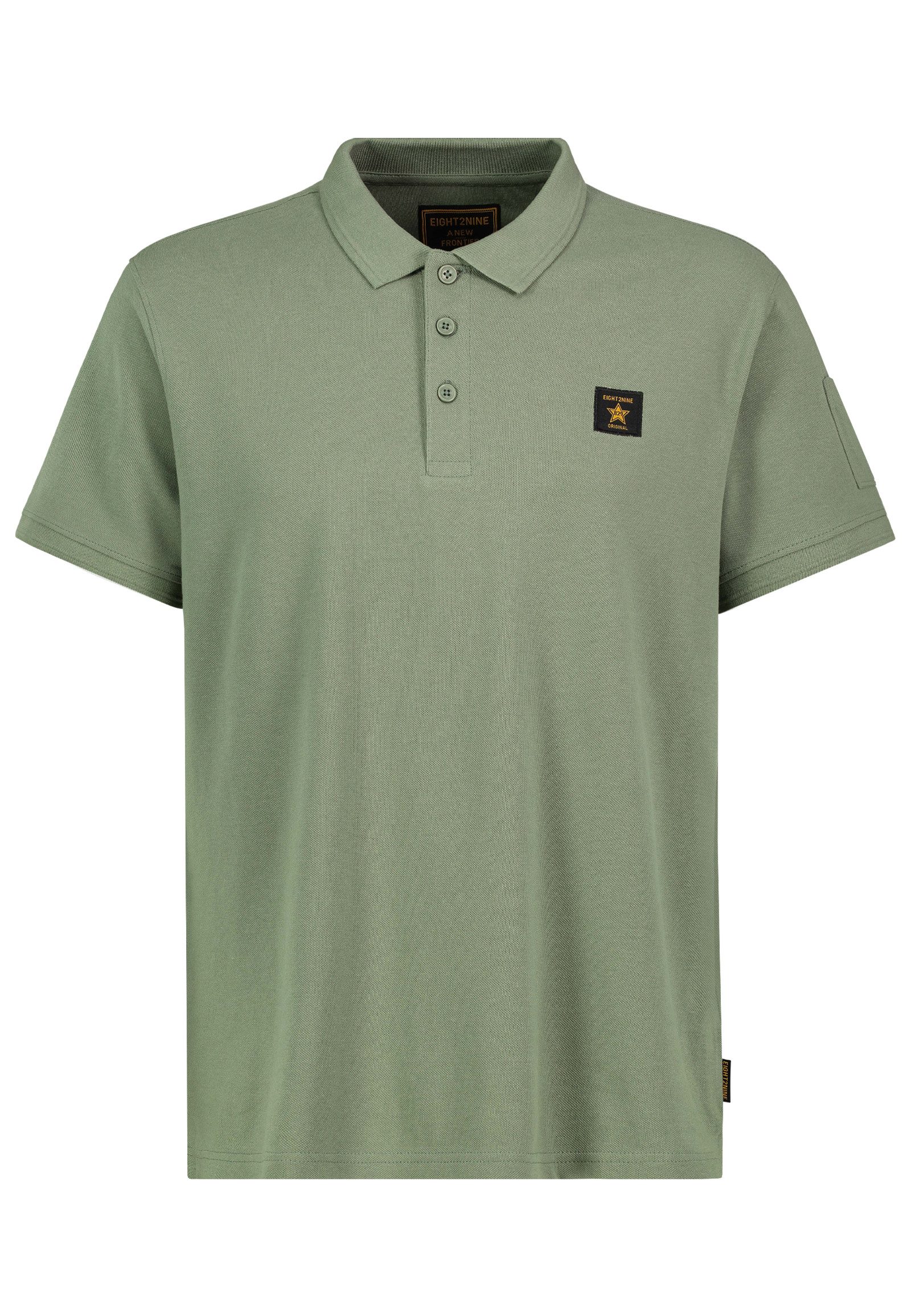 Eight2Nine Poloshirt Mit Knopfleiste und Logo Klassisches Design Solid Polo günstig online kaufen