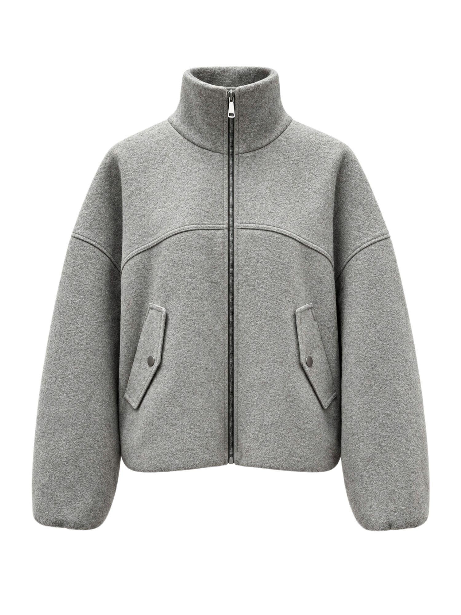White Label Blouson grau,Outdoor,Polyester,Unifarben,Stehkragen,Lang,Regular Fit
