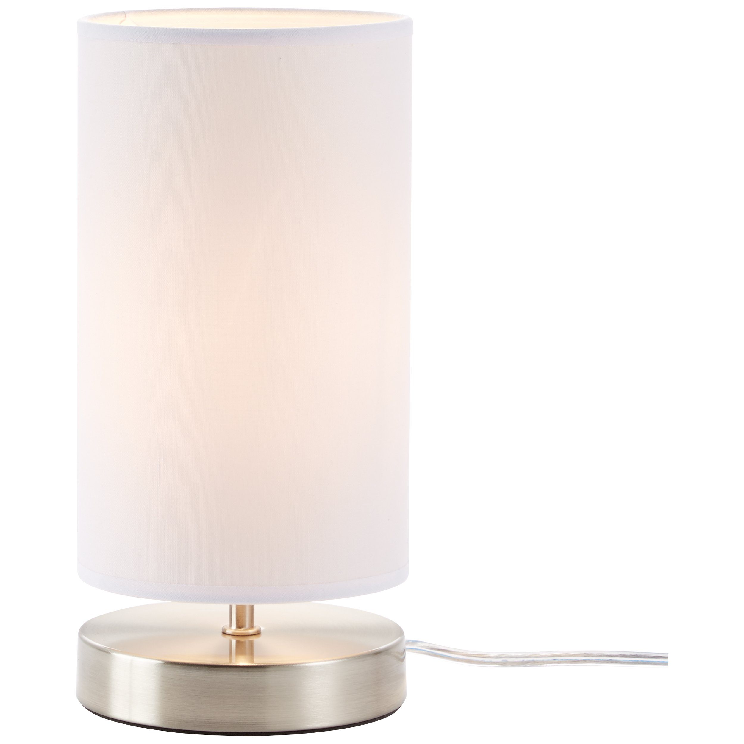dekorativem mit und Tischleuchte, Lightbox - Tischlampe Metall/Textil Leuchtmittel, ohne Schalter Stoffschirm