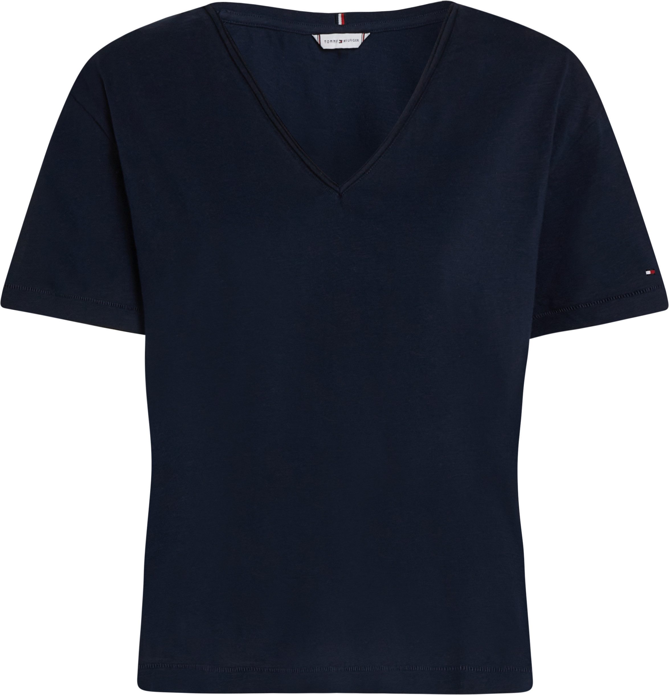 T-Shirt SLUB CROP V-NK SS