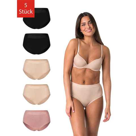 Elsie Taillenslip Unterhosen Damen Hüftslip aus 95% Baumwolle mit Stretch (Packung, 5-St., 5er-Pack) Bequeme Unterwäsche Frauen mit Hohe Taille Slip Damen