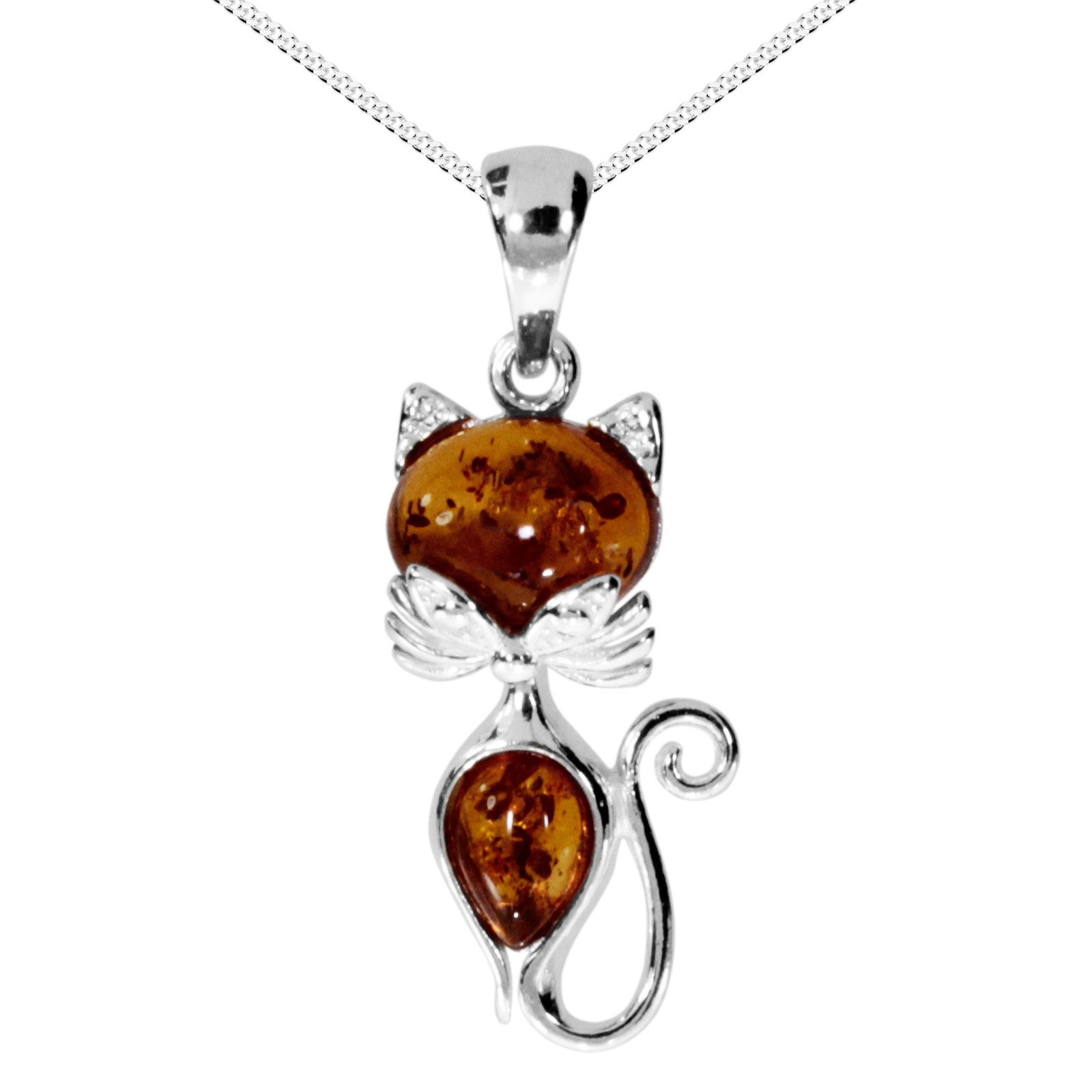 Kette mit Anhänger Ostsee-Schmuck Kette mit Anhänger Katze Kette mit Anhänger Katze