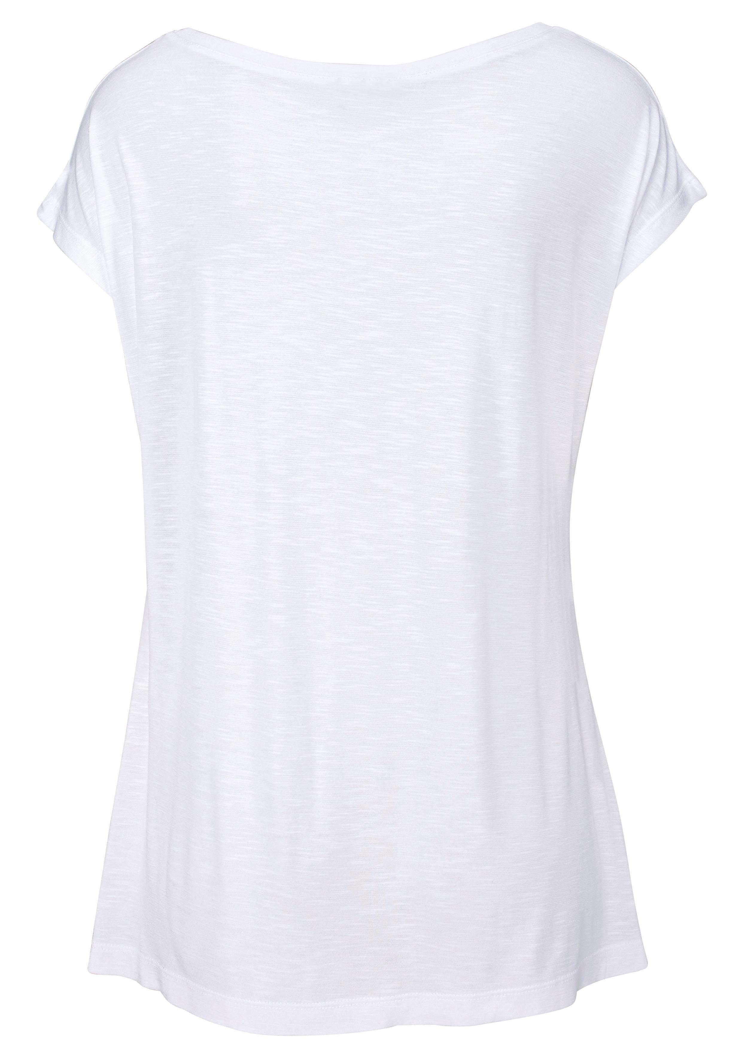 LASCANA Strandshirt mit Print und glänzendem Effekt, Ethno-Look, casual