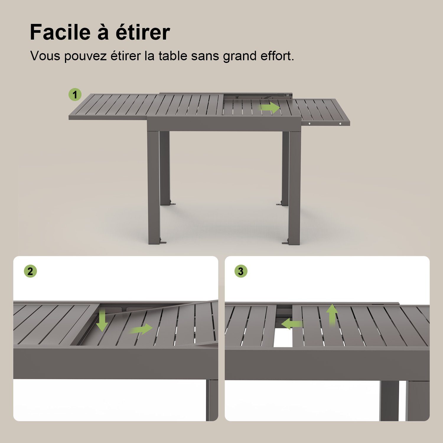 HOMALL Gartentisch Gartentisch Aluminium Ausziehtisch 80/160 günstig online kaufen