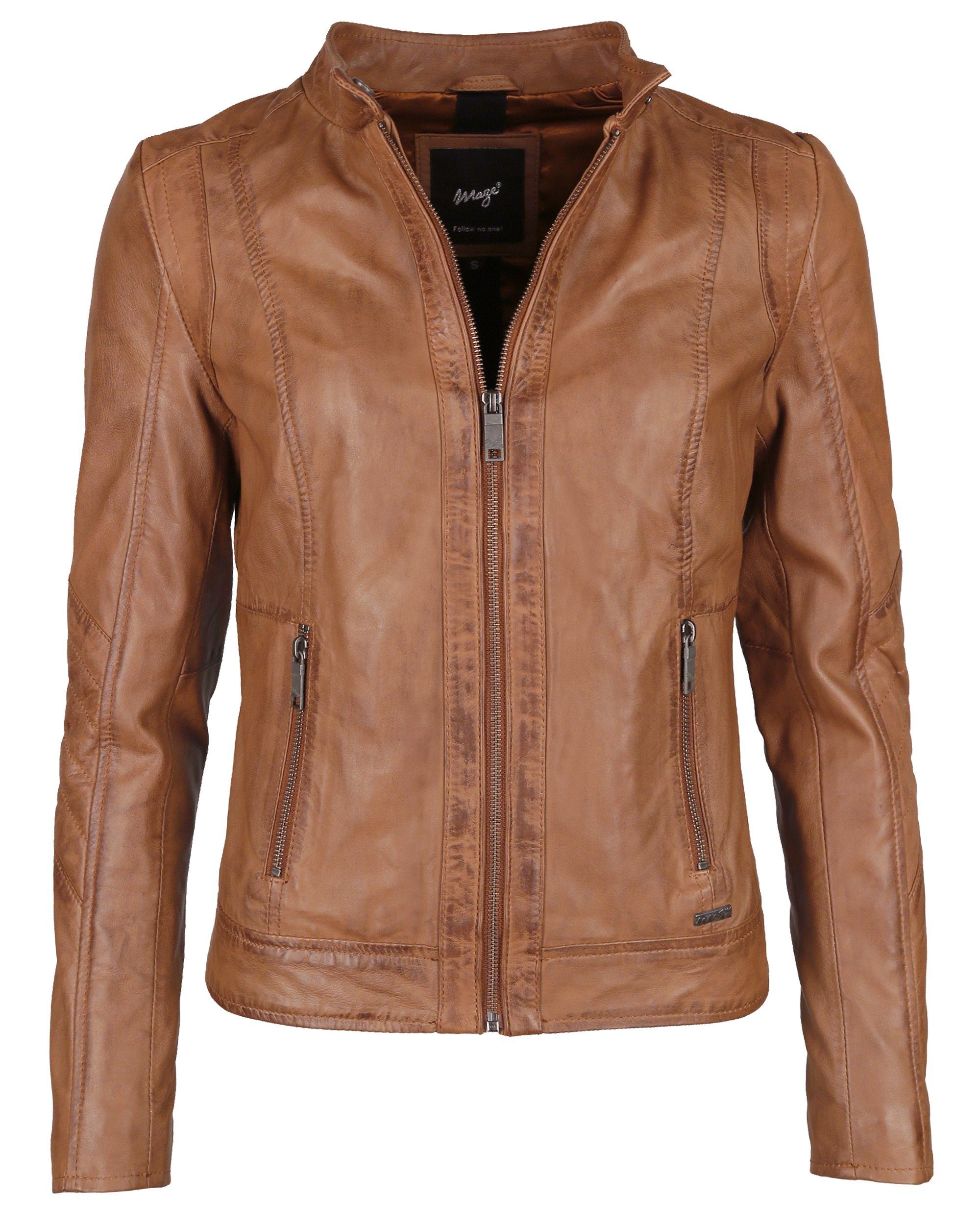 cognac Maze Lederjacke Marcie